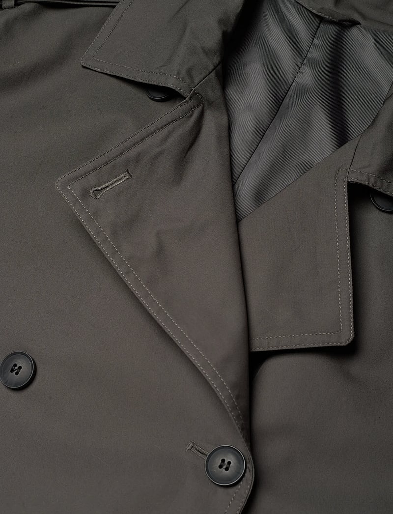 Weekday - Oversized Double-Breasted Canvas Trench Coat - trench coats - dark grey - 3