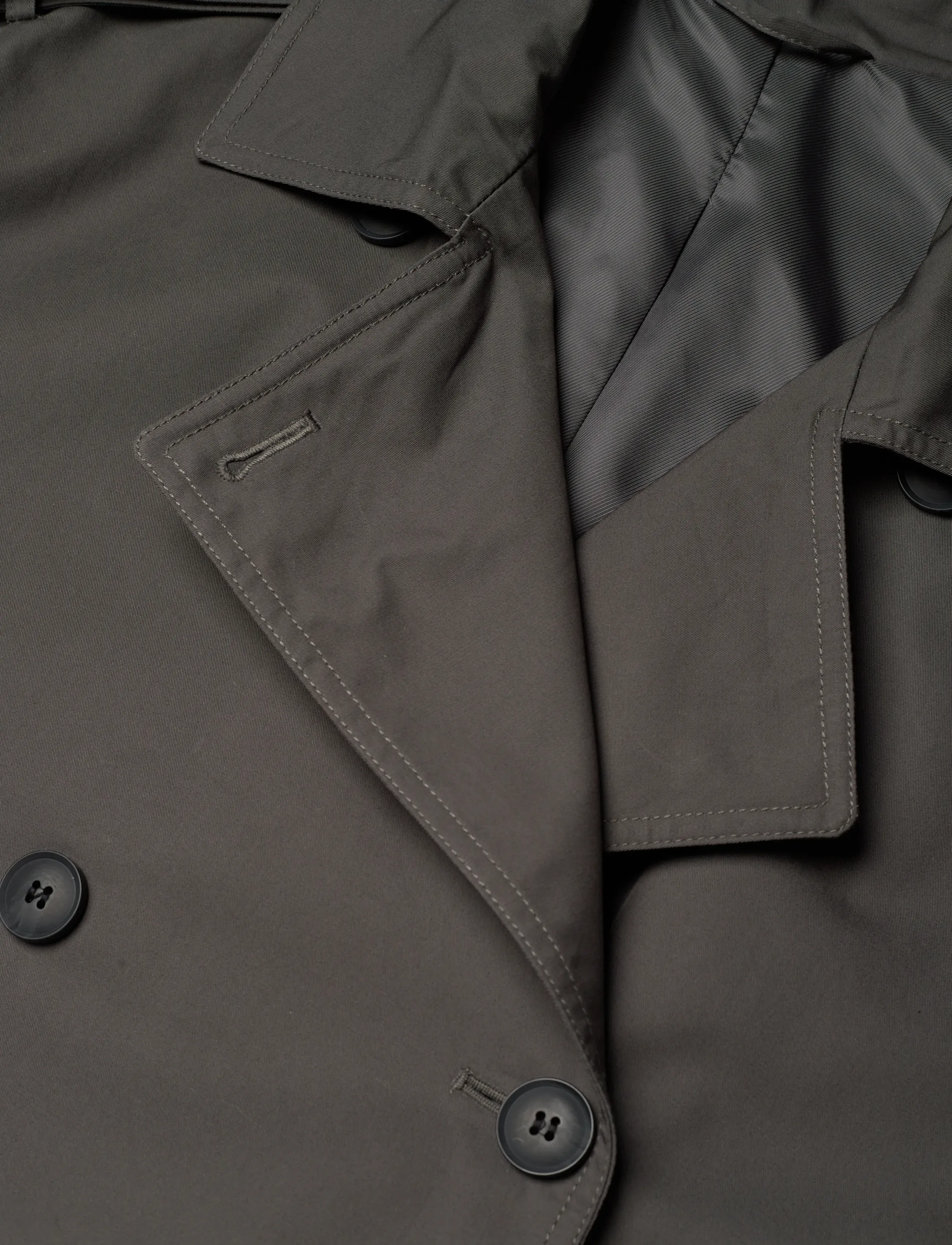 Weekday - Oversized Double-Breasted Canvas Trench Coat - trench coats - dark grey - 3