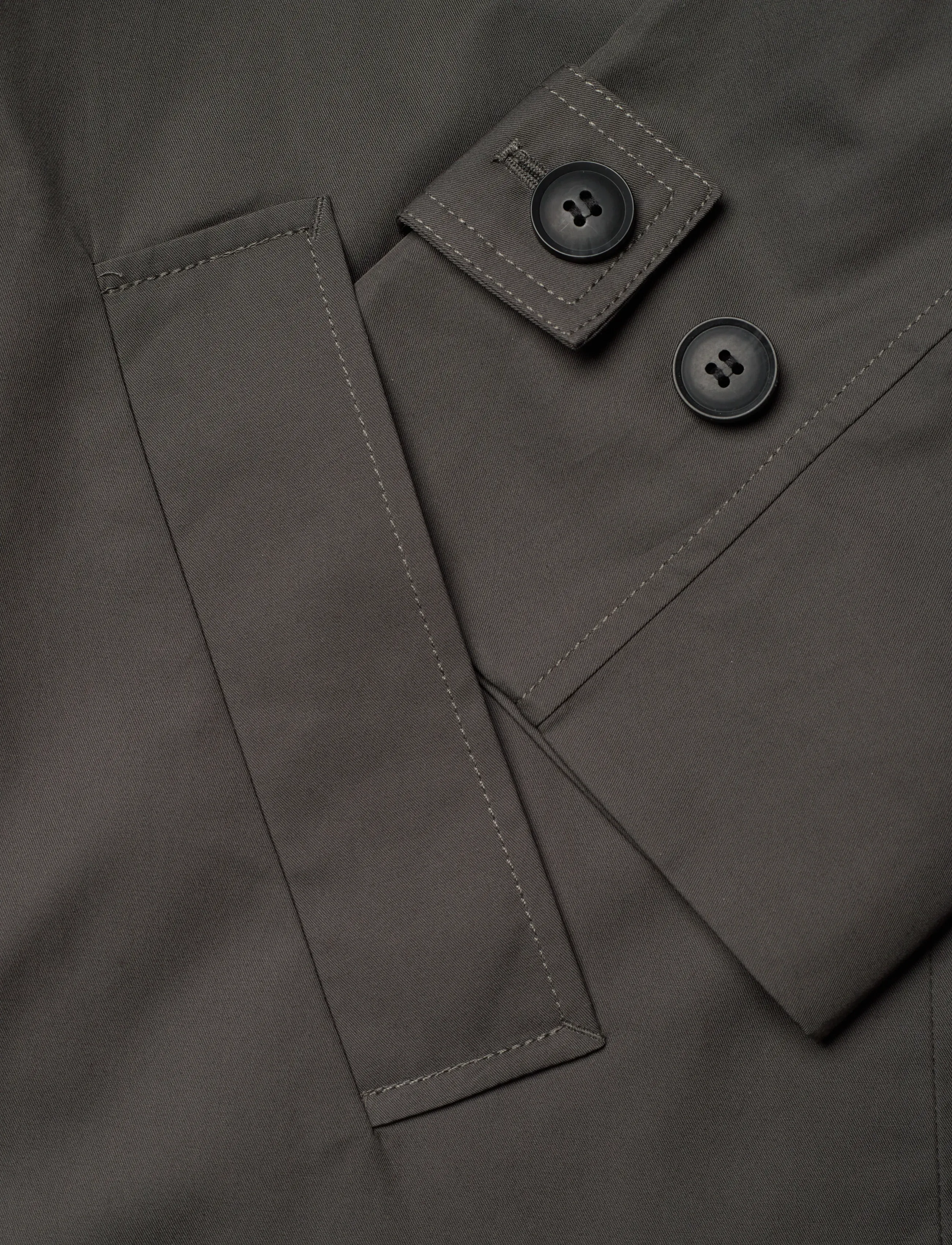 Weekday - Oversized Double-Breasted Canvas Trench Coat - trench coats - dark grey - 4