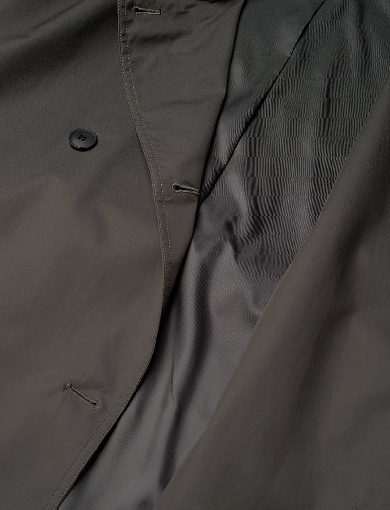 Weekday - Oversized Double-Breasted Canvas Trench Coat - trench coats - dark grey - 5