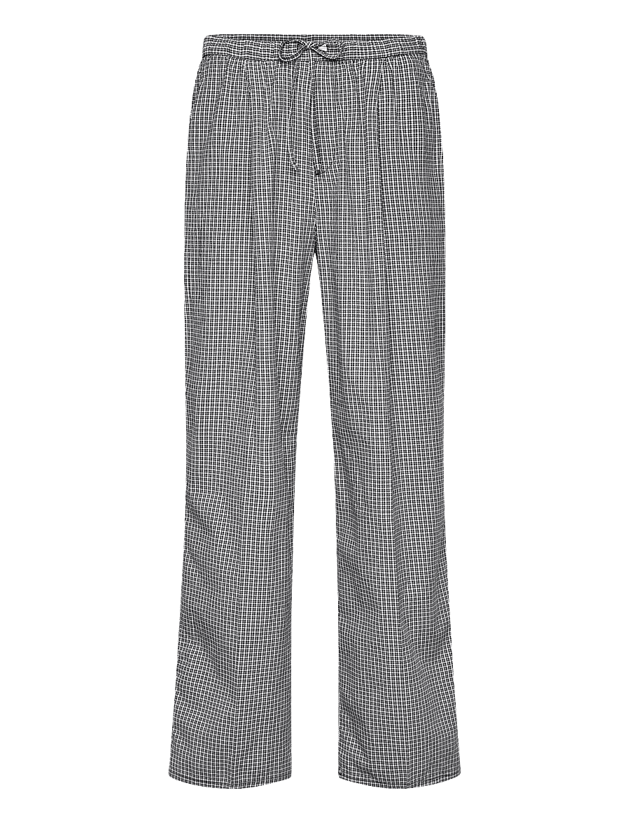 Weekday - Loose Checked Trousers - casual trousers - black - 0