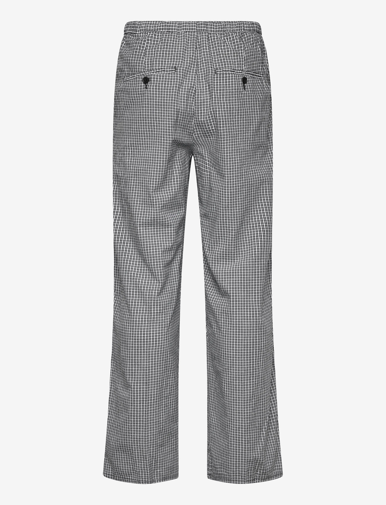Weekday - Loose Checked Trousers - vabaaja püksid - black - 1