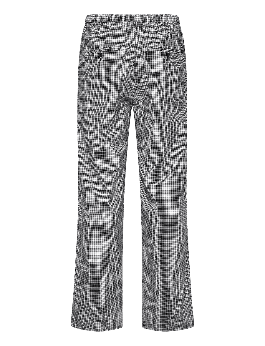 Weekday - Loose Checked Trousers - casual trousers - black - 1