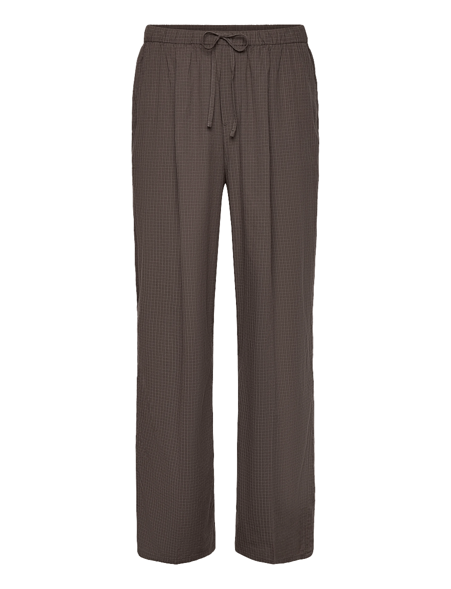 Weekday - Loose Checked Trousers - casual trousers - dark mole - 0