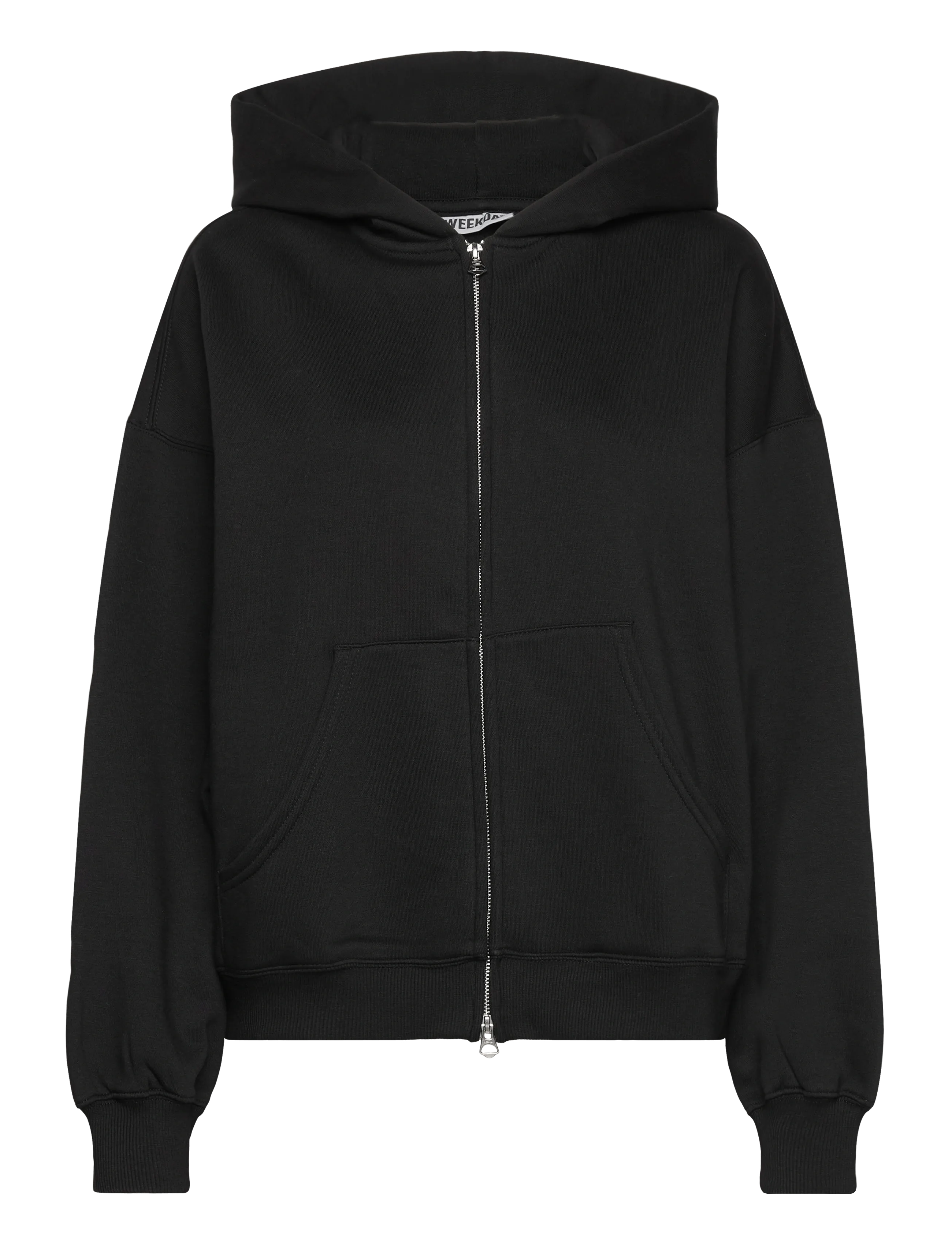 Weekday Oversized Heavyweight Zip Hoodie, S, Black, Sweatshirts & Hættetrøjer > Hættetrøjer, Dame