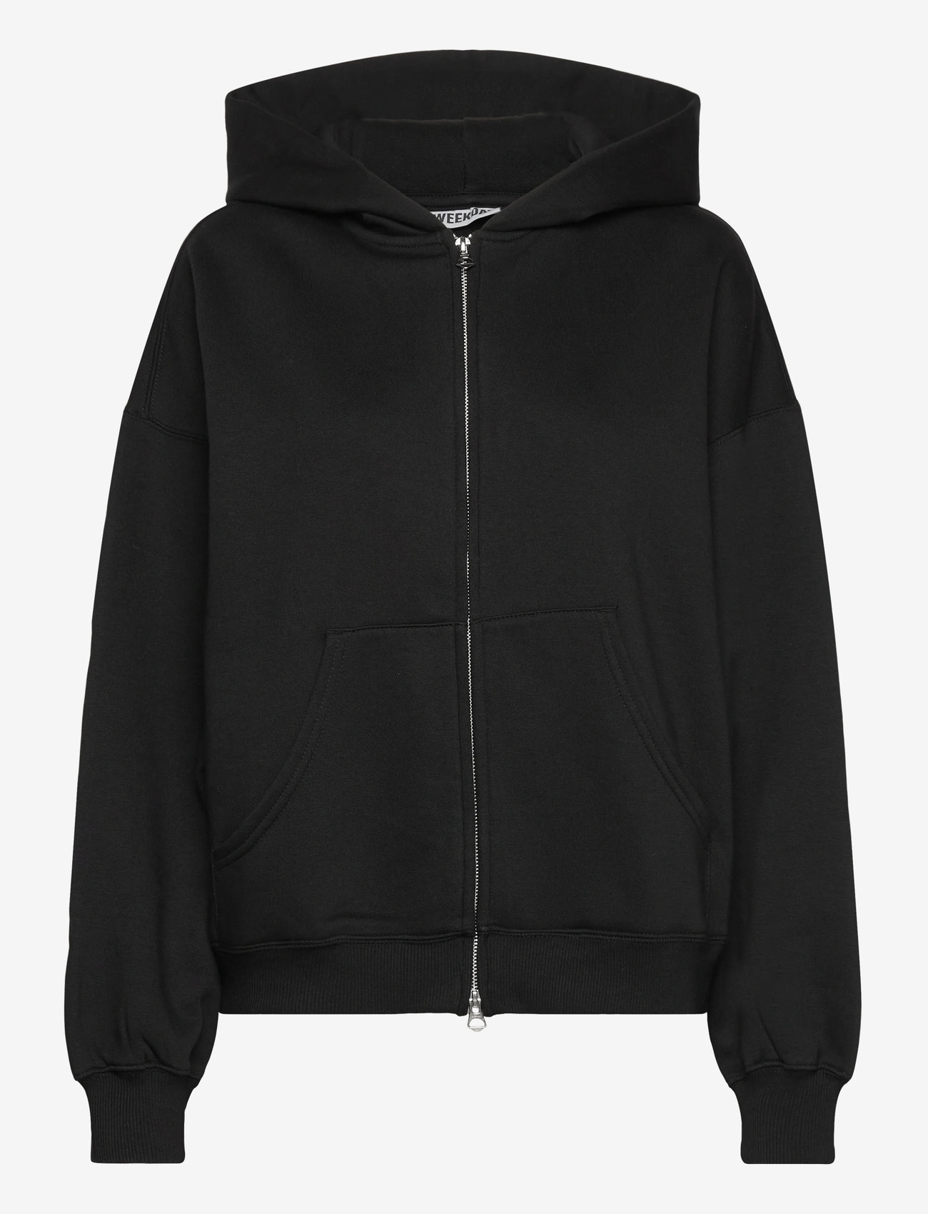 Weekday - Oversized Heavyweight Zip Hoodie - black - 0
