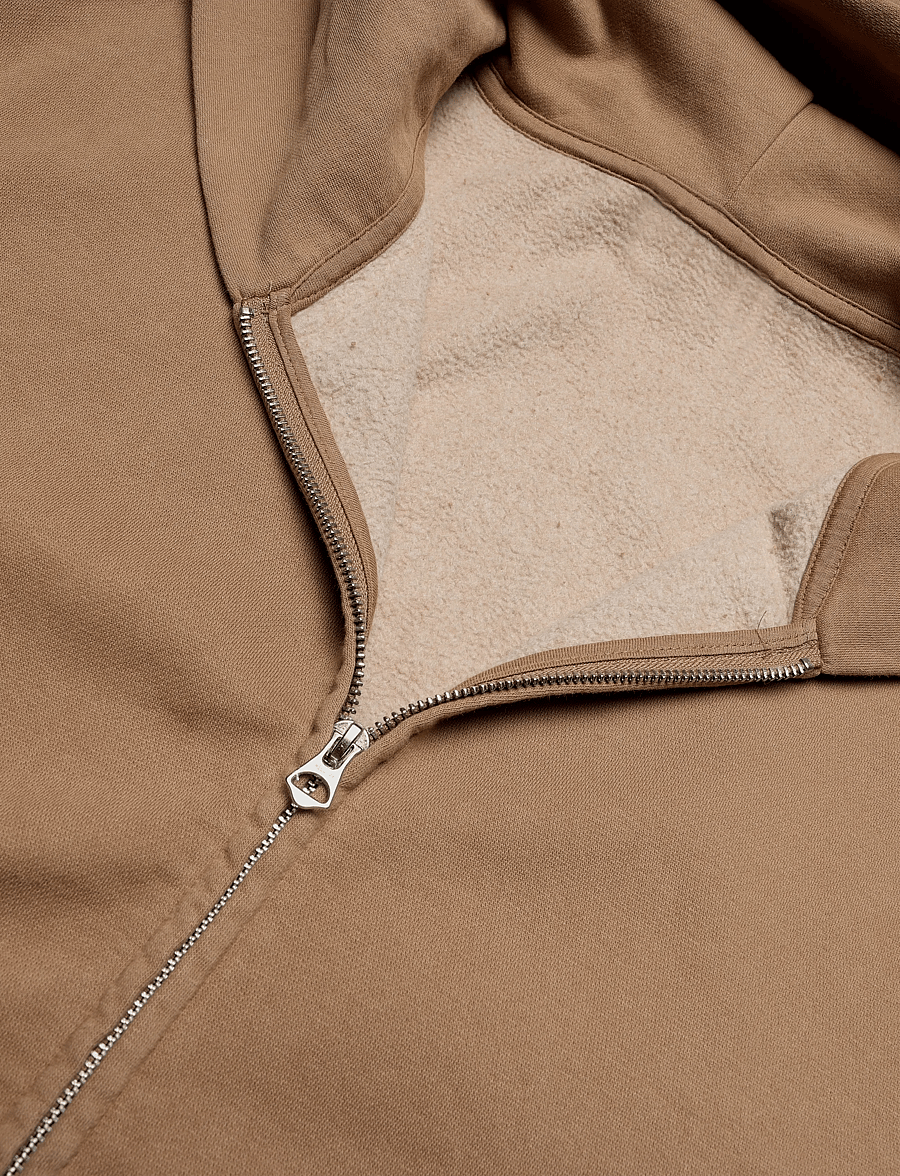 Weekday - Oversized Heavyweight Zip Hoodie - kapuutsiga pusad - dark beige - 2