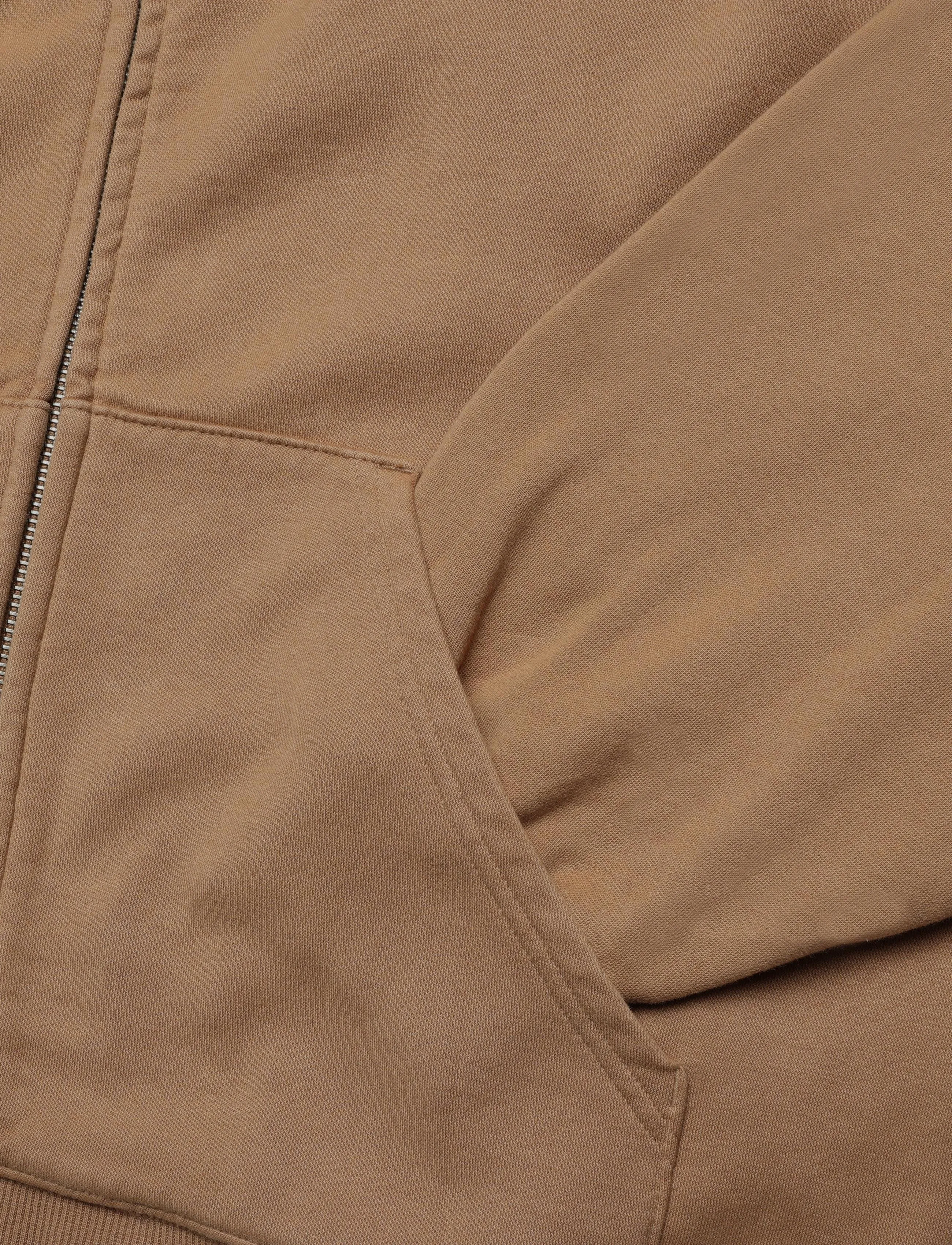 Weekday - Oversized Heavyweight Zip Hoodie - dark beige - 3