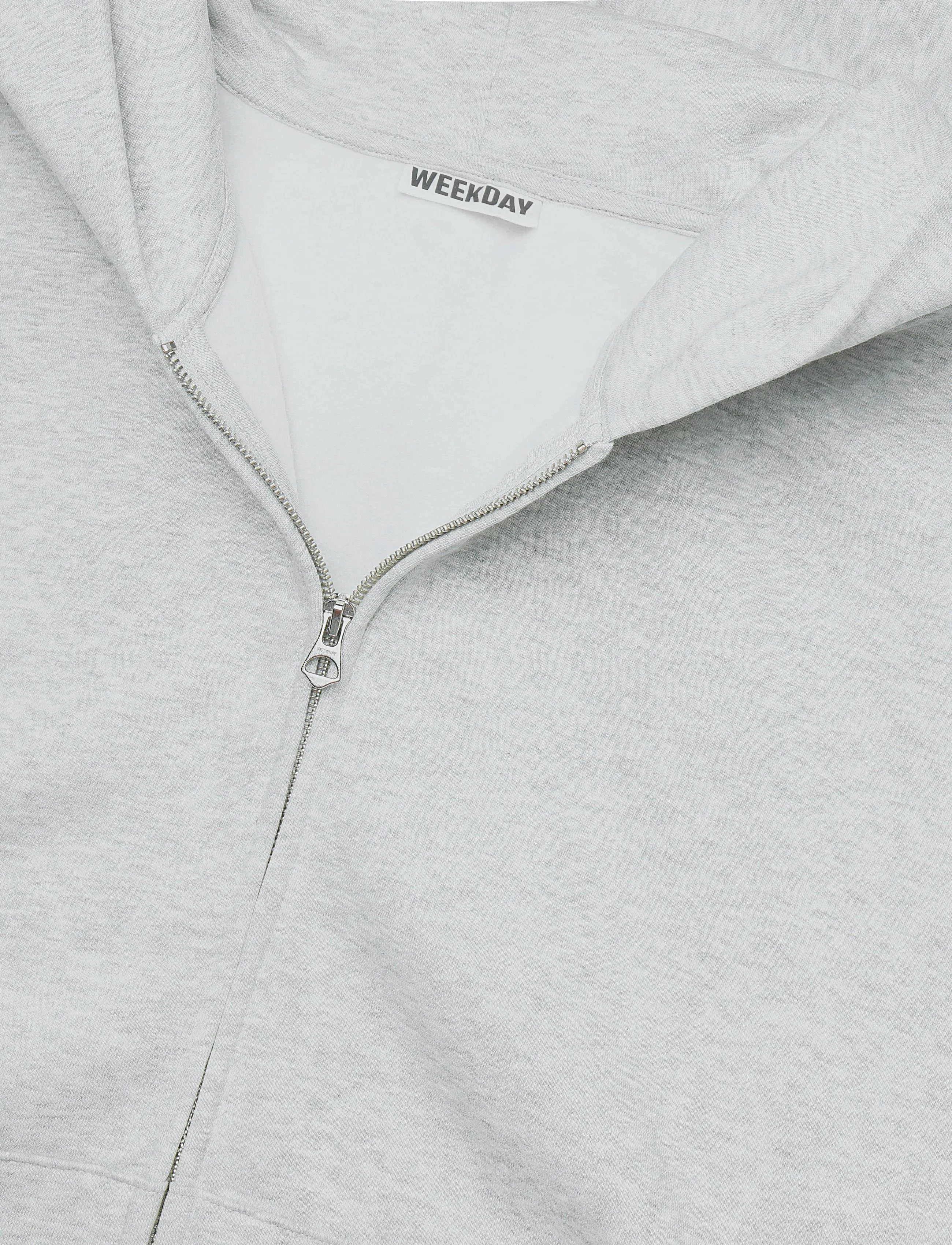 Weekday - Oversized Heavyweight Zip Hoodie - hoodies - grey melange - 2