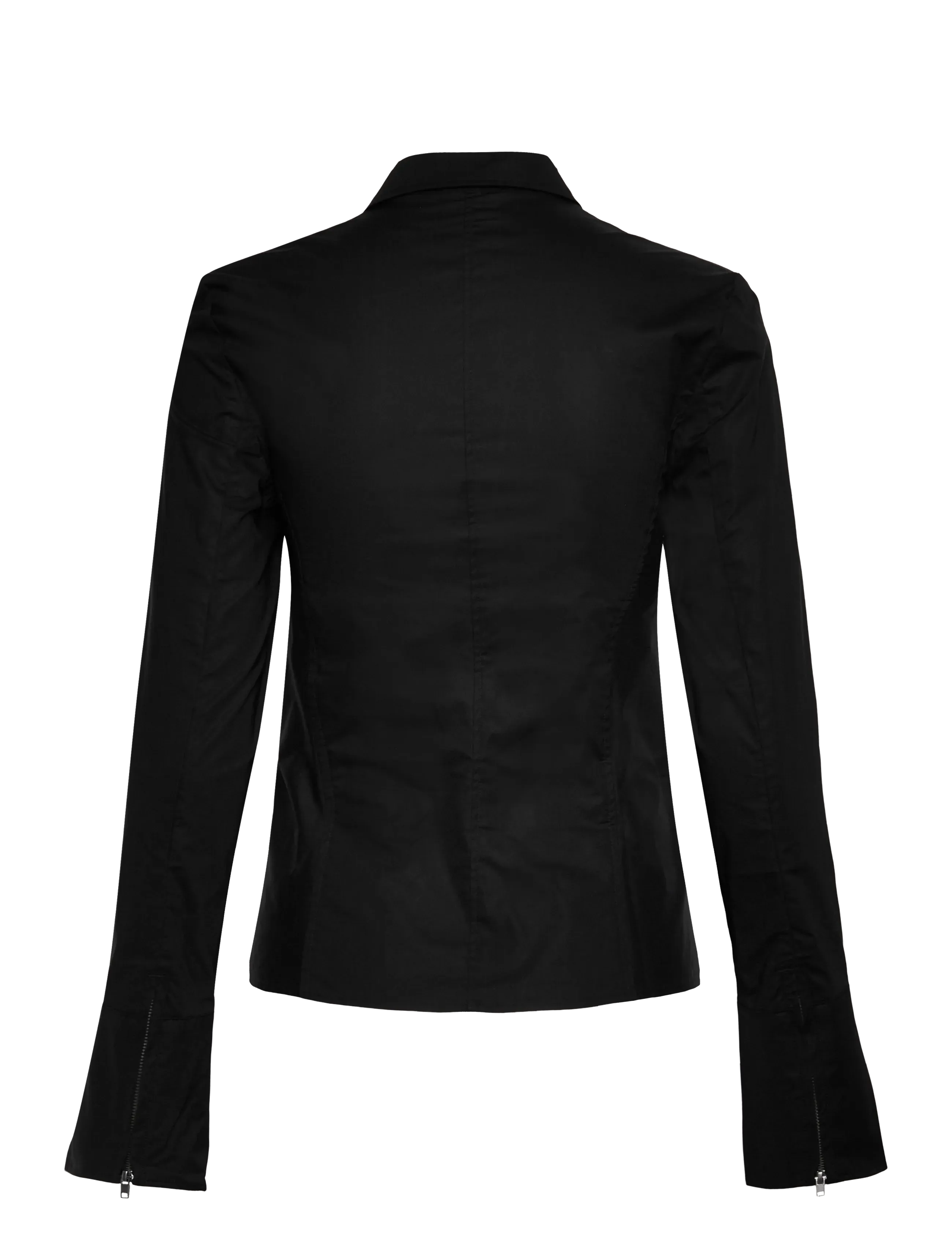 Weekday - Long-Sleeved Fitted Zip Shirt - langærmede skjorter - black - 1