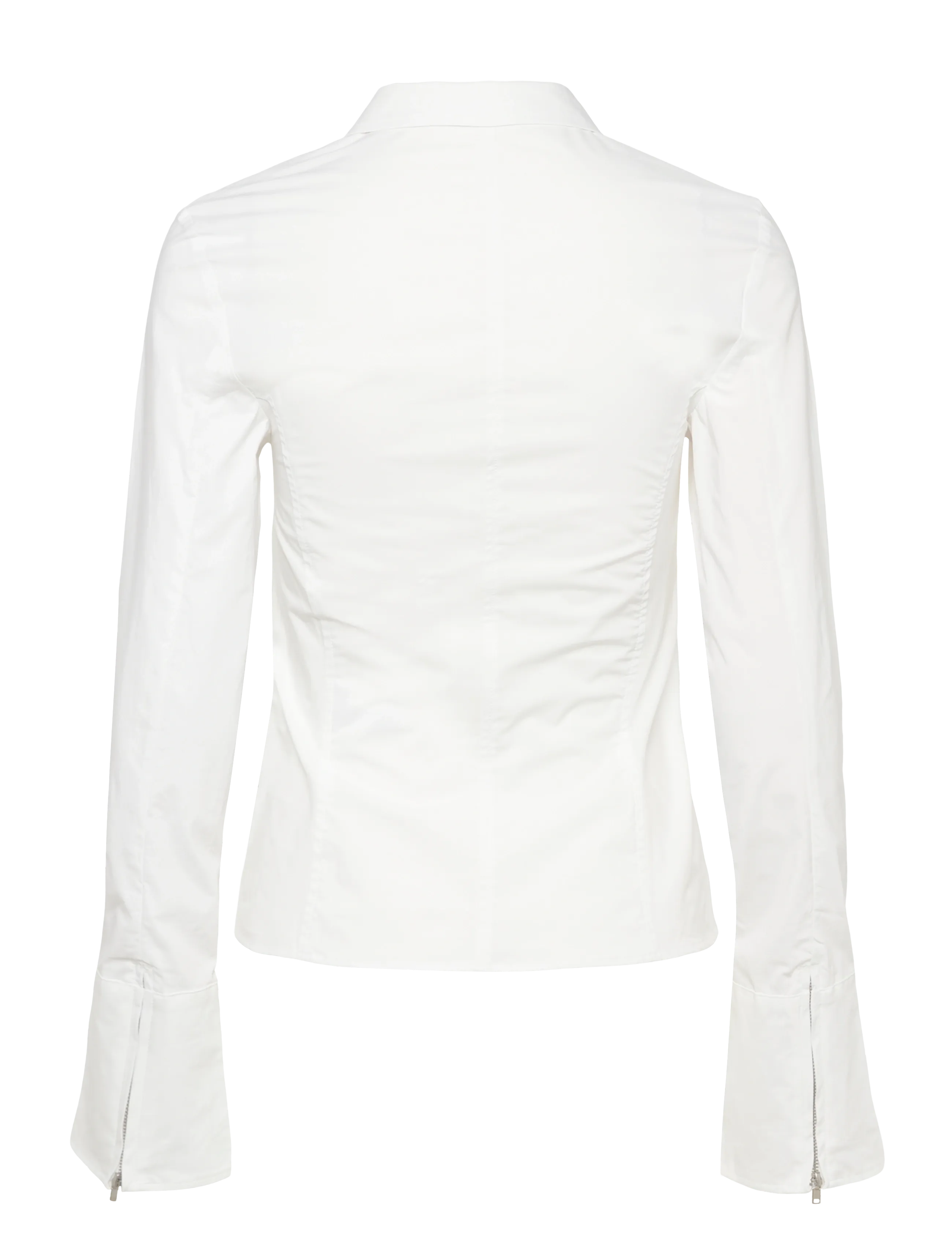 Weekday - Long-Sleeved Fitted Zip Shirt - langärmlige hemden - white - 2