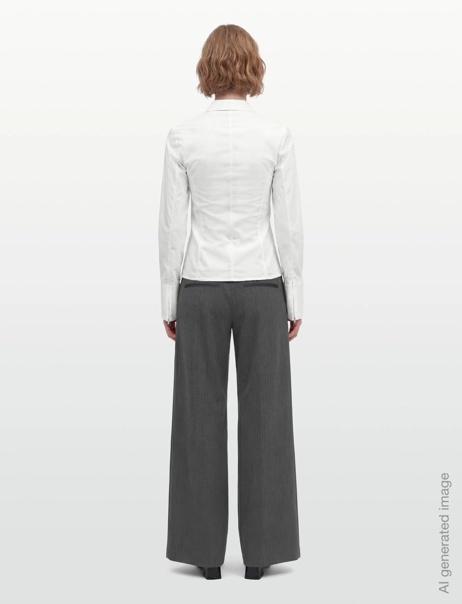 Weekday - Long-Sleeved Fitted Zip Shirt - langärmlige hemden - white - 4