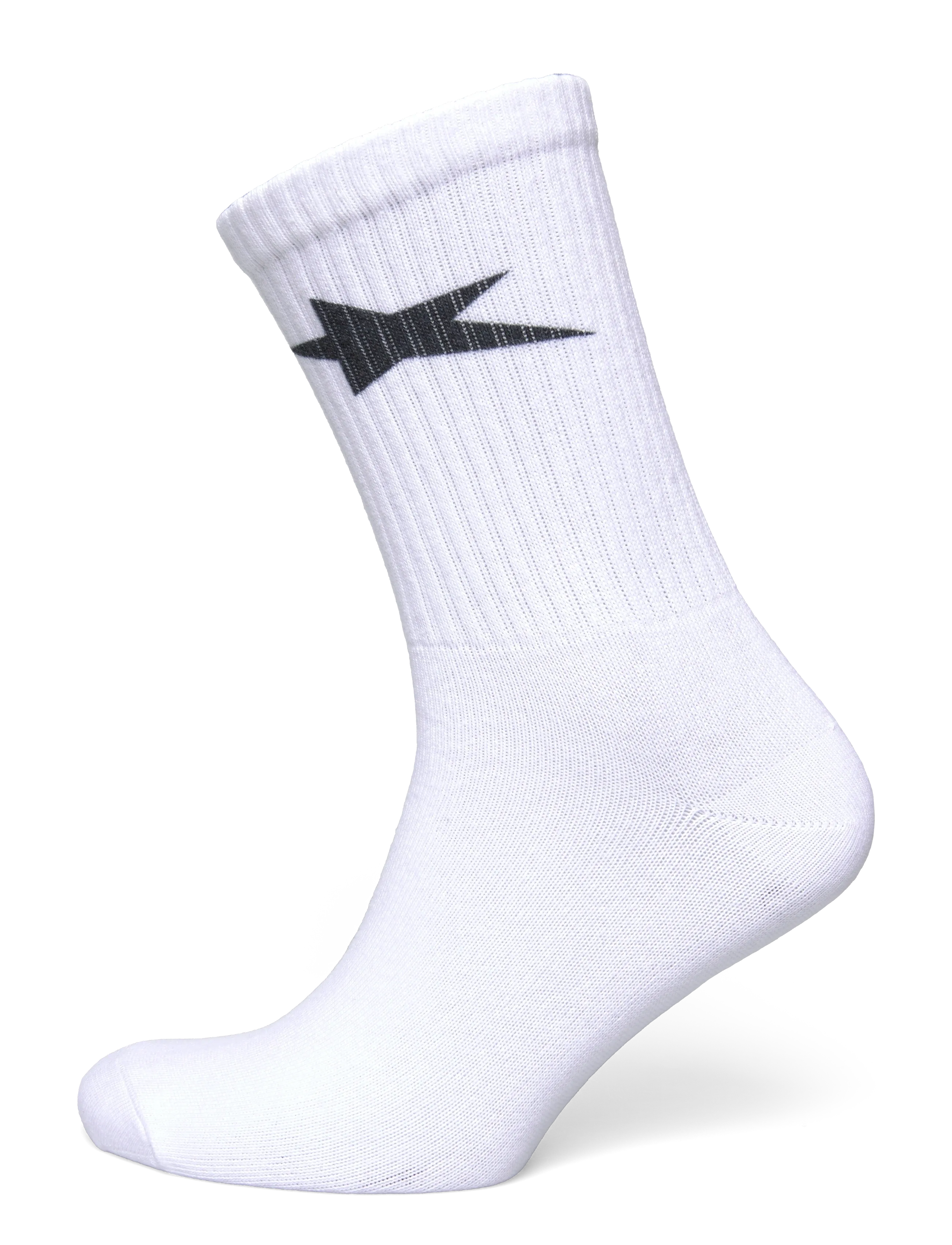 Weekday Graphic Sport Sock - Streetwear - WHITE TILTED STAR / white