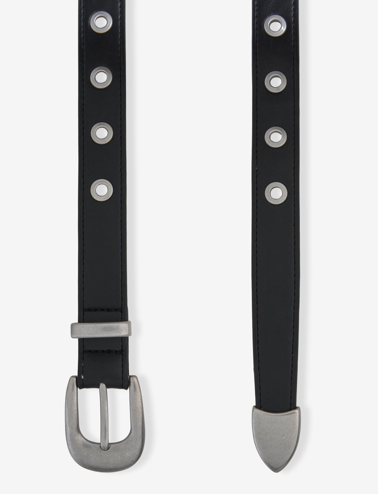 Weekday - Metal Eyelet Faux Leather Belt - casual bælter - black - 1