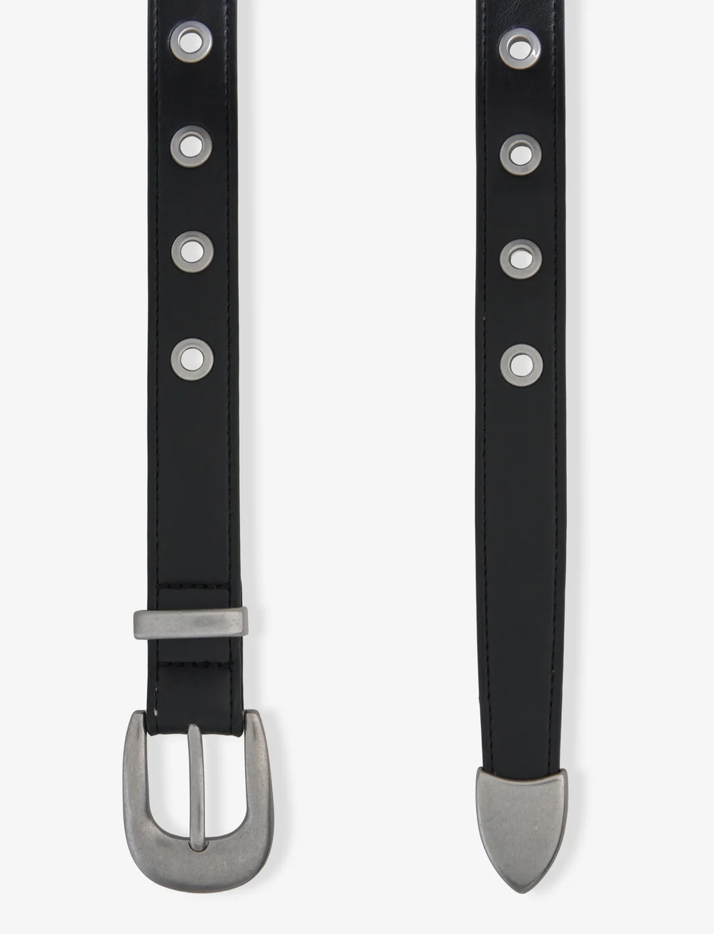 Weekday - Metal Eyelet Faux Leather Belt - casual gürtel - black - 1