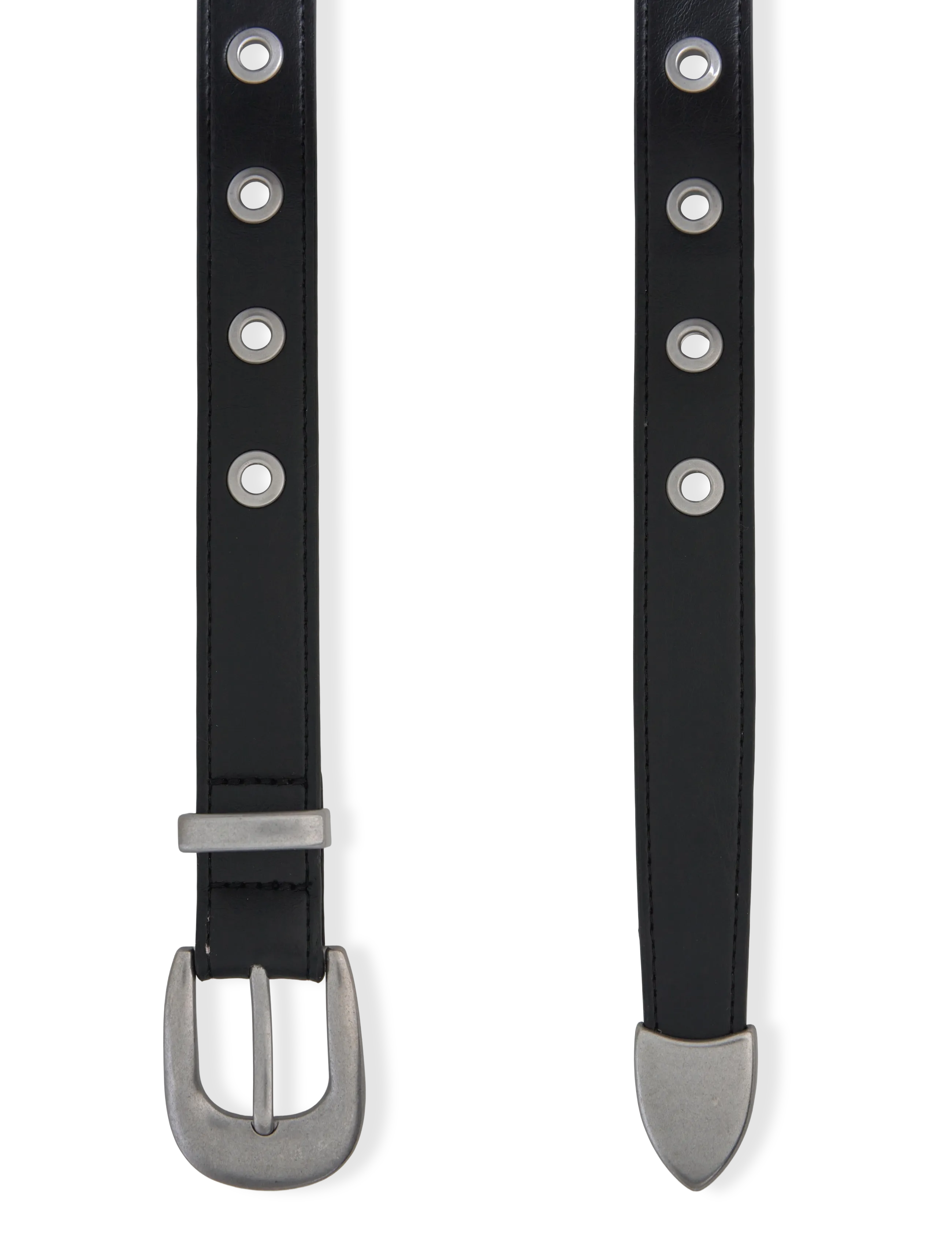 Weekday - Metal Eyelet Faux Leather Belt - Önnur belti - black - 1