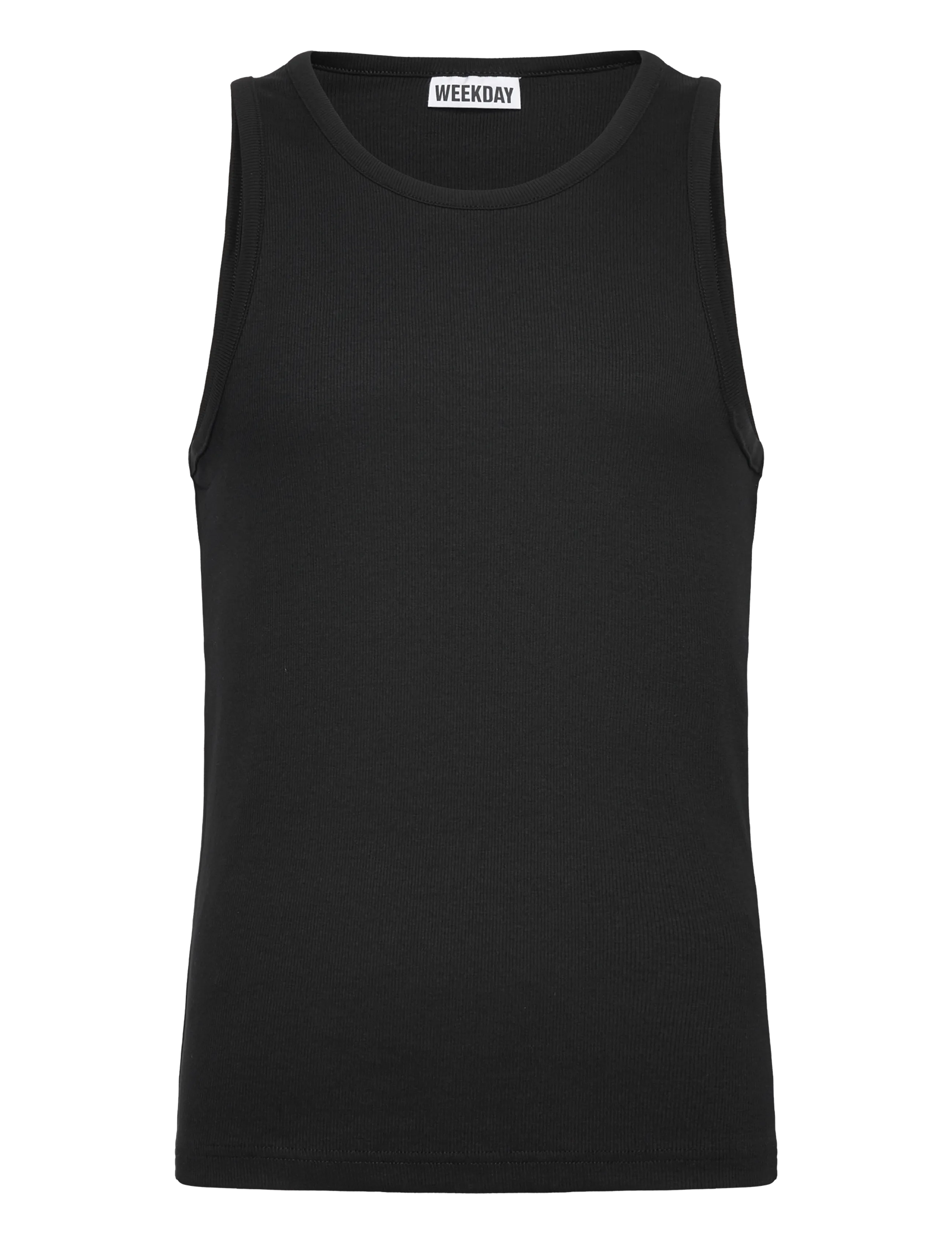 Weekday Classic Ribbed Tank Top, L, T-shirts, Schwarz - Sleeveless, Männerswear