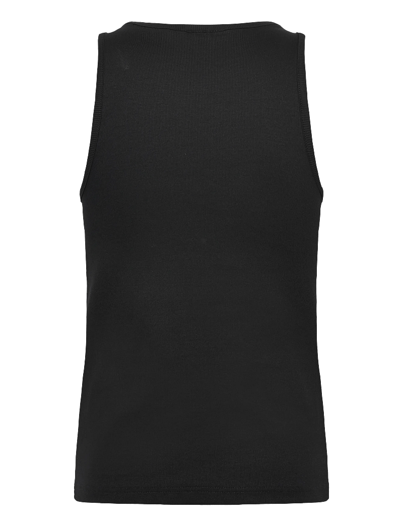 Weekday - Regular Fit Ribbed Tank Top - topit - black - 1