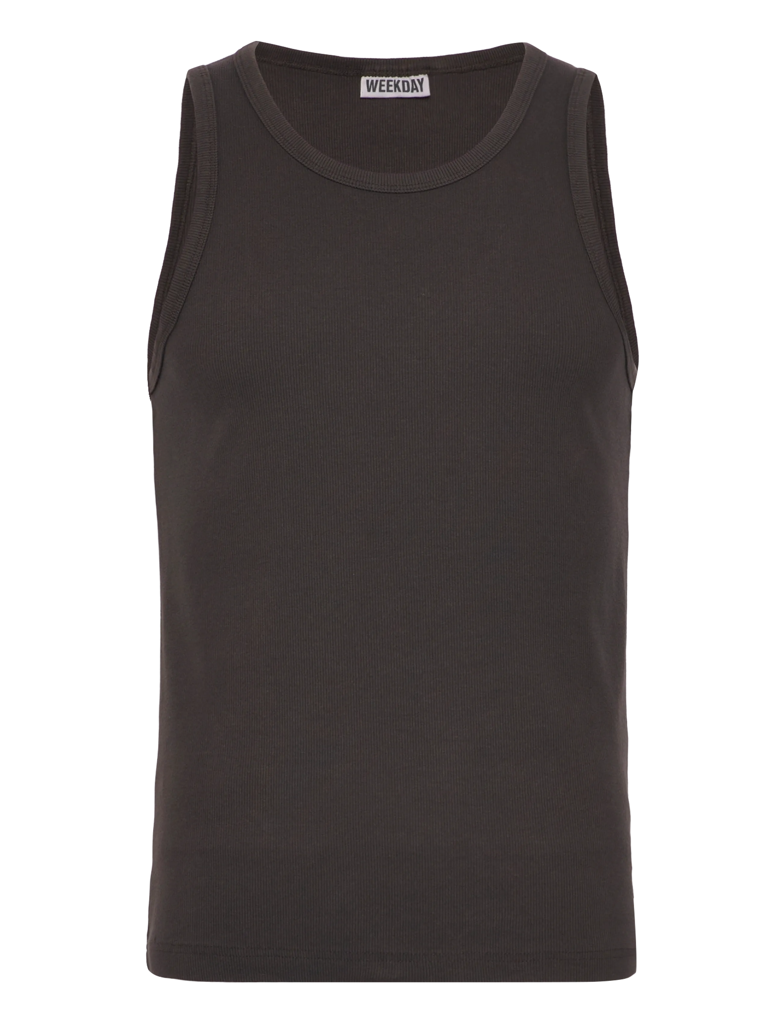 Weekday Classic Ribbed Tank Top, XS, T-shirts, Braun - Sleeveless, Männerswear
