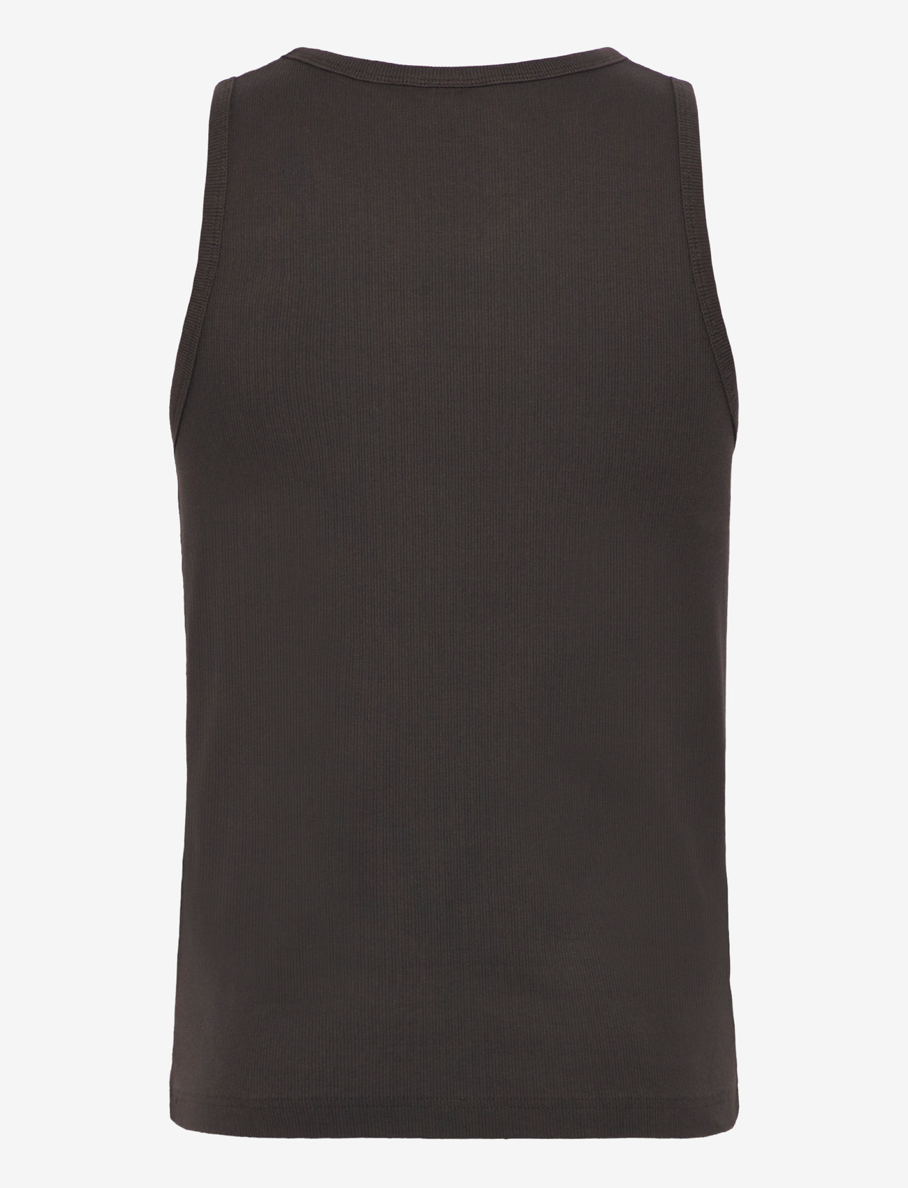 Weekday - Classic Ribbed Tank Top - varrukateta särgid - dark brown - 1