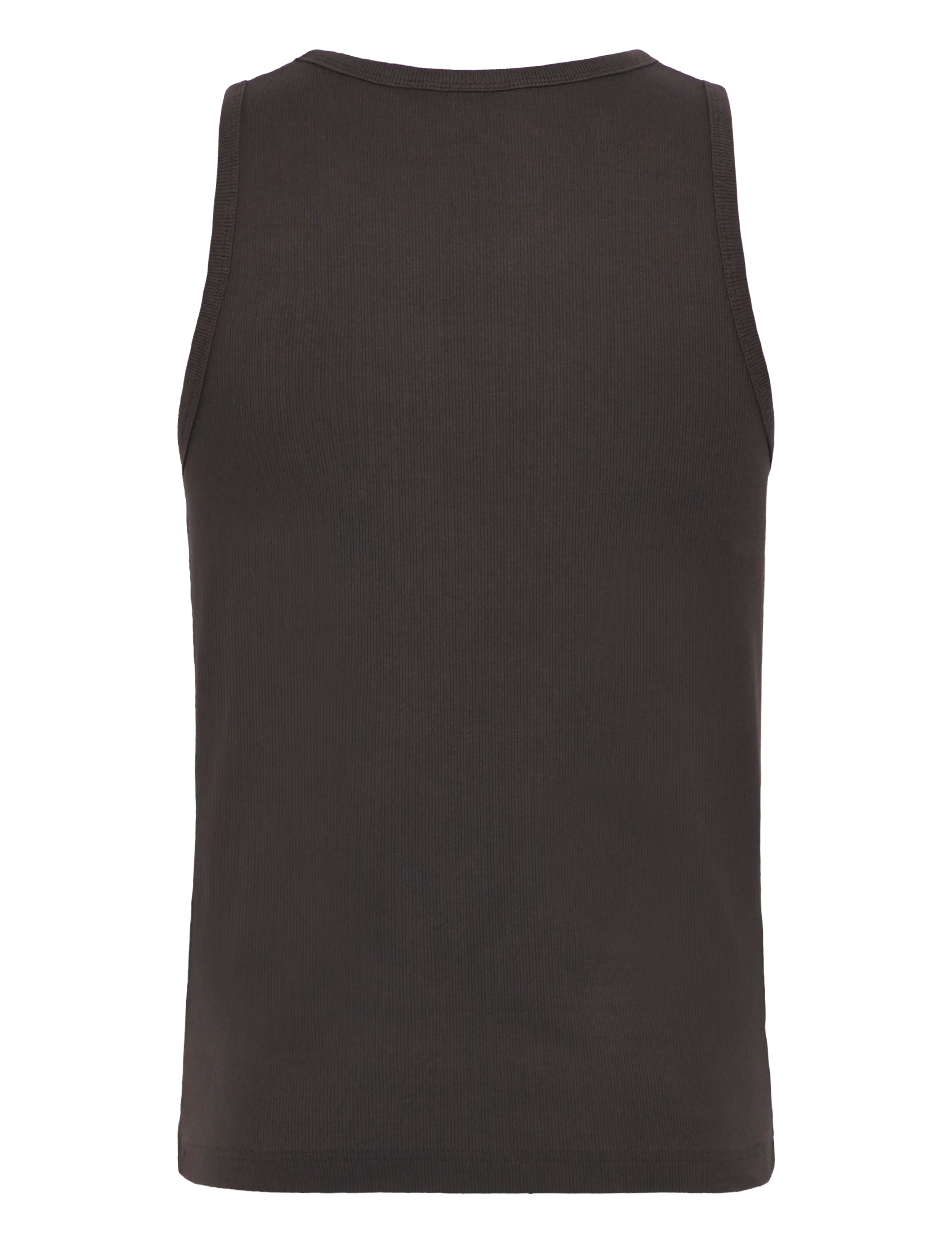 Weekday - Classic Ribbed Tank Top - sleeveless shirts - dark brown - 1