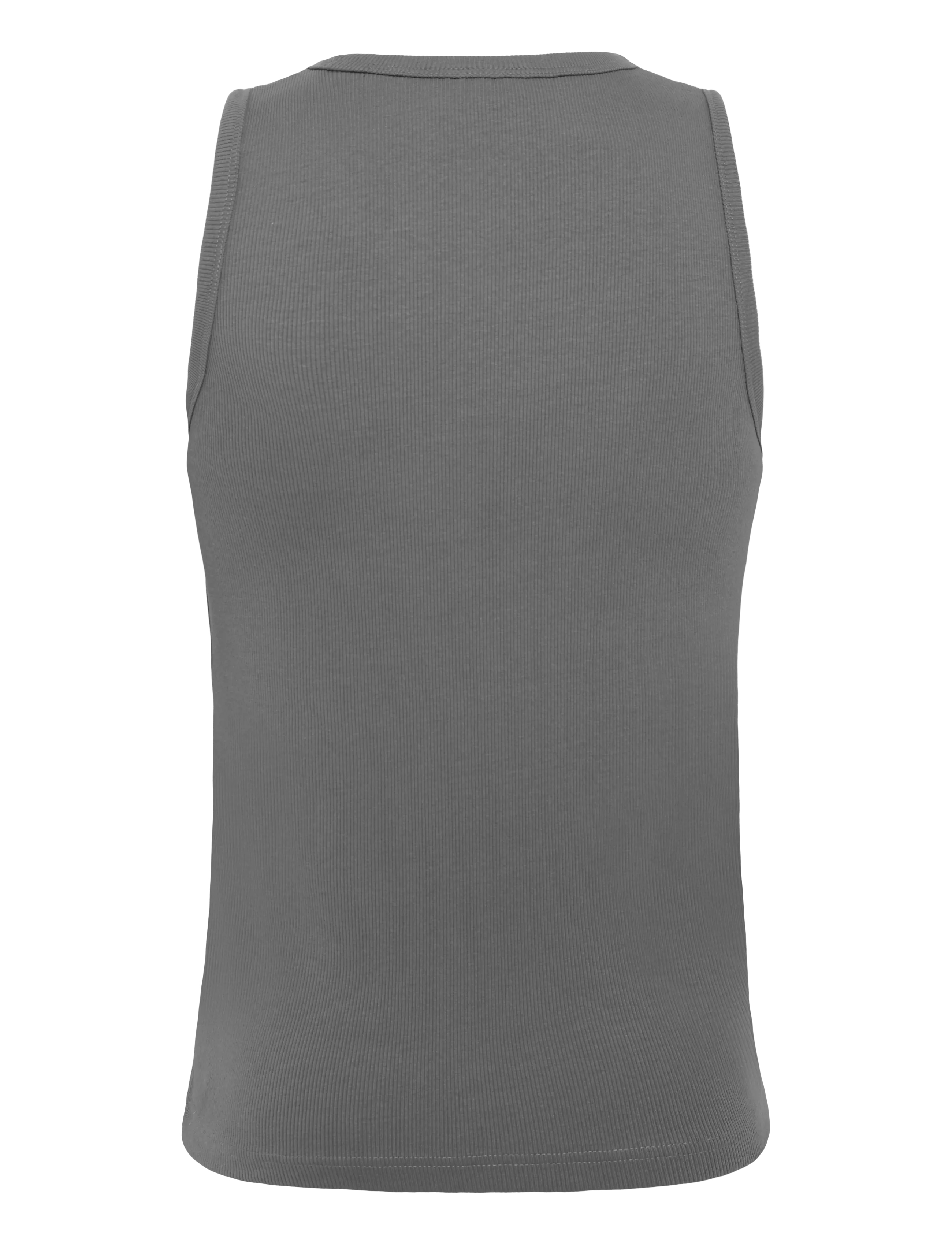 Weekday - Classic Ribbed Tank Top - tanktops - dark grey - 1