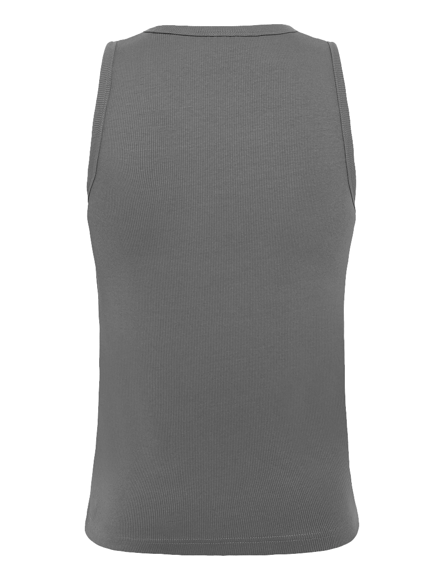 Weekday - Classic Ribbed Tank Top - tank tops - dark grey - 1