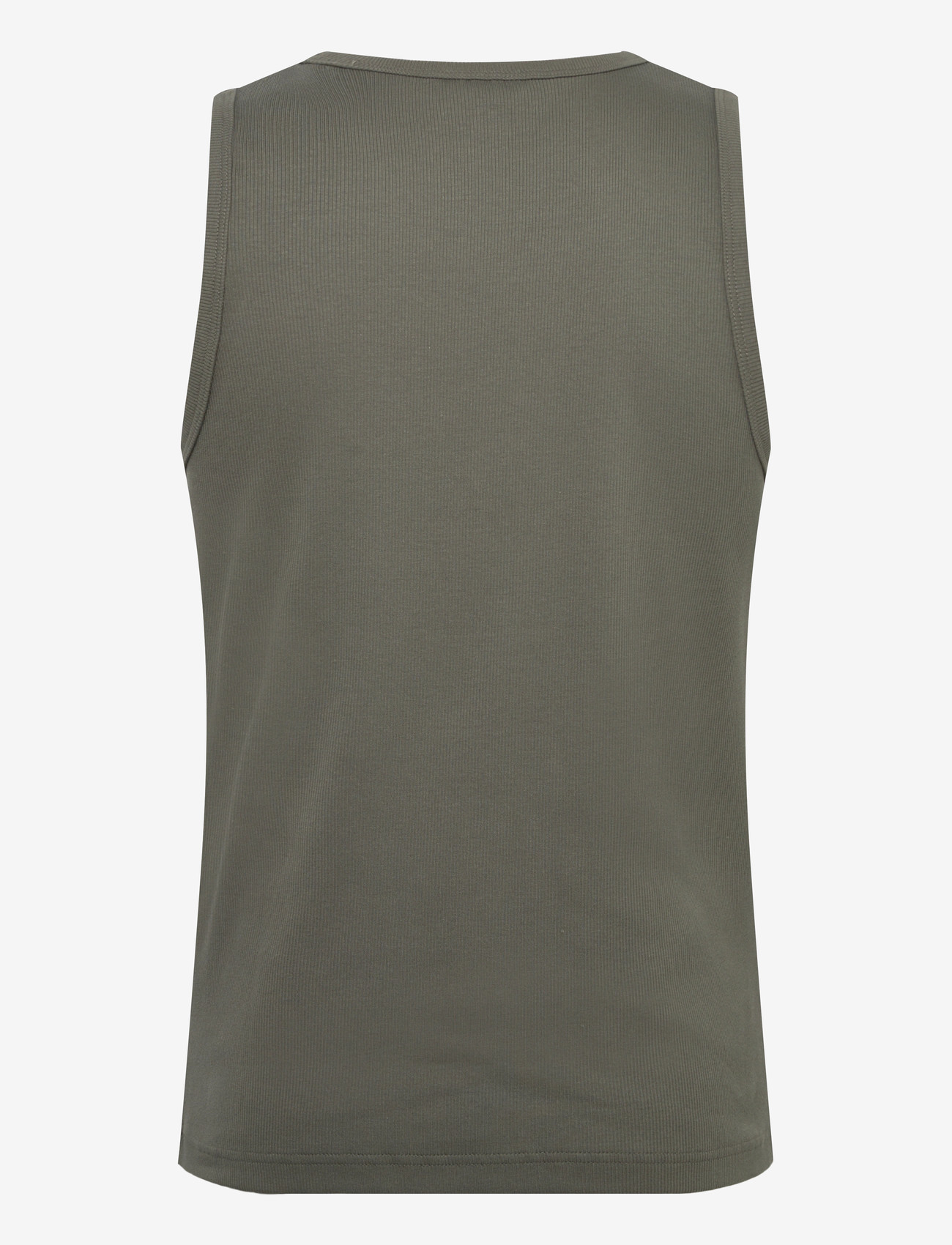 Weekday - Classic Ribbed Tank Top - tank tops - khaki green - 1