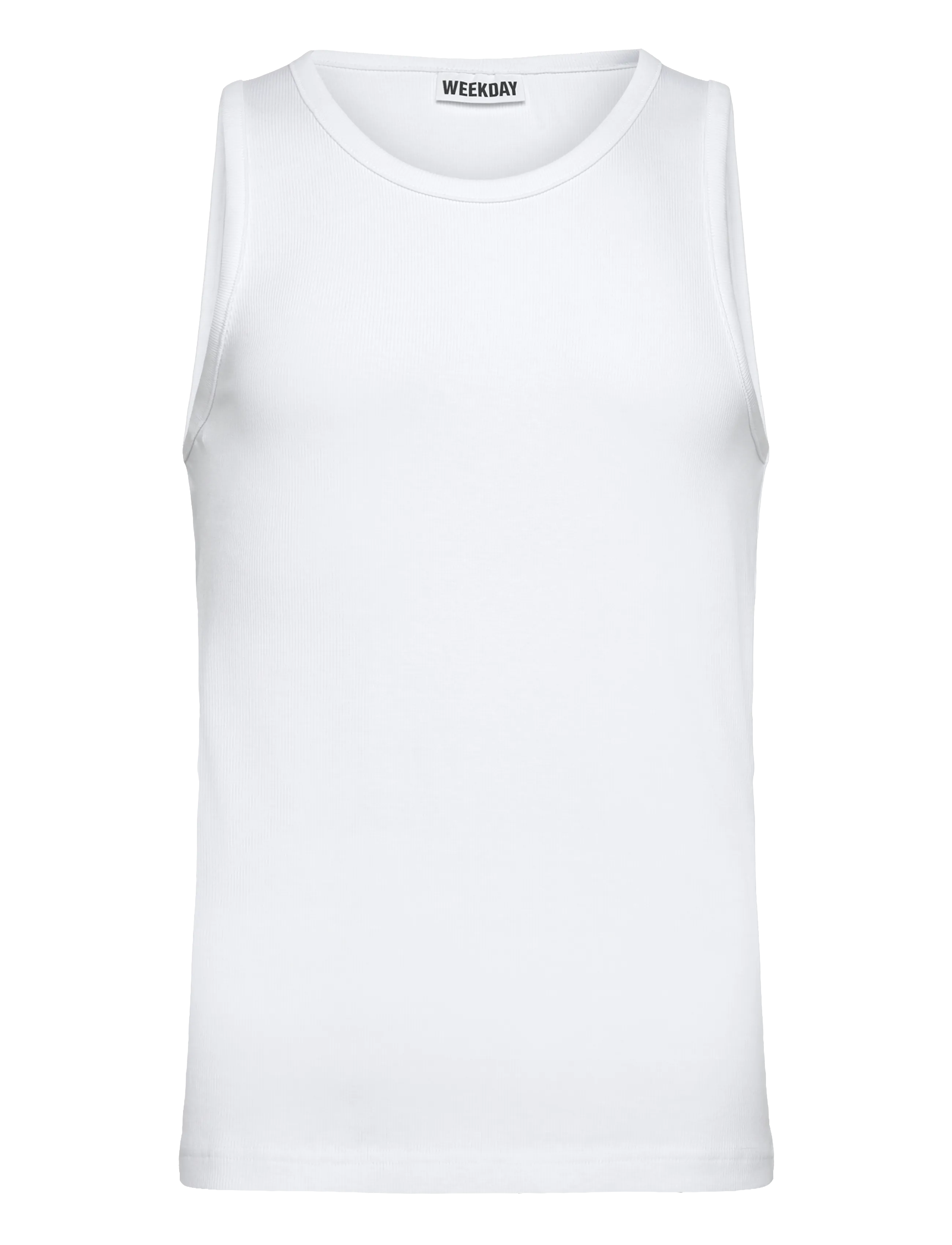 Weekday Classic Ribbed Tank Top, XL, T-shirts, Weiß - Sleeveless, Männerswear