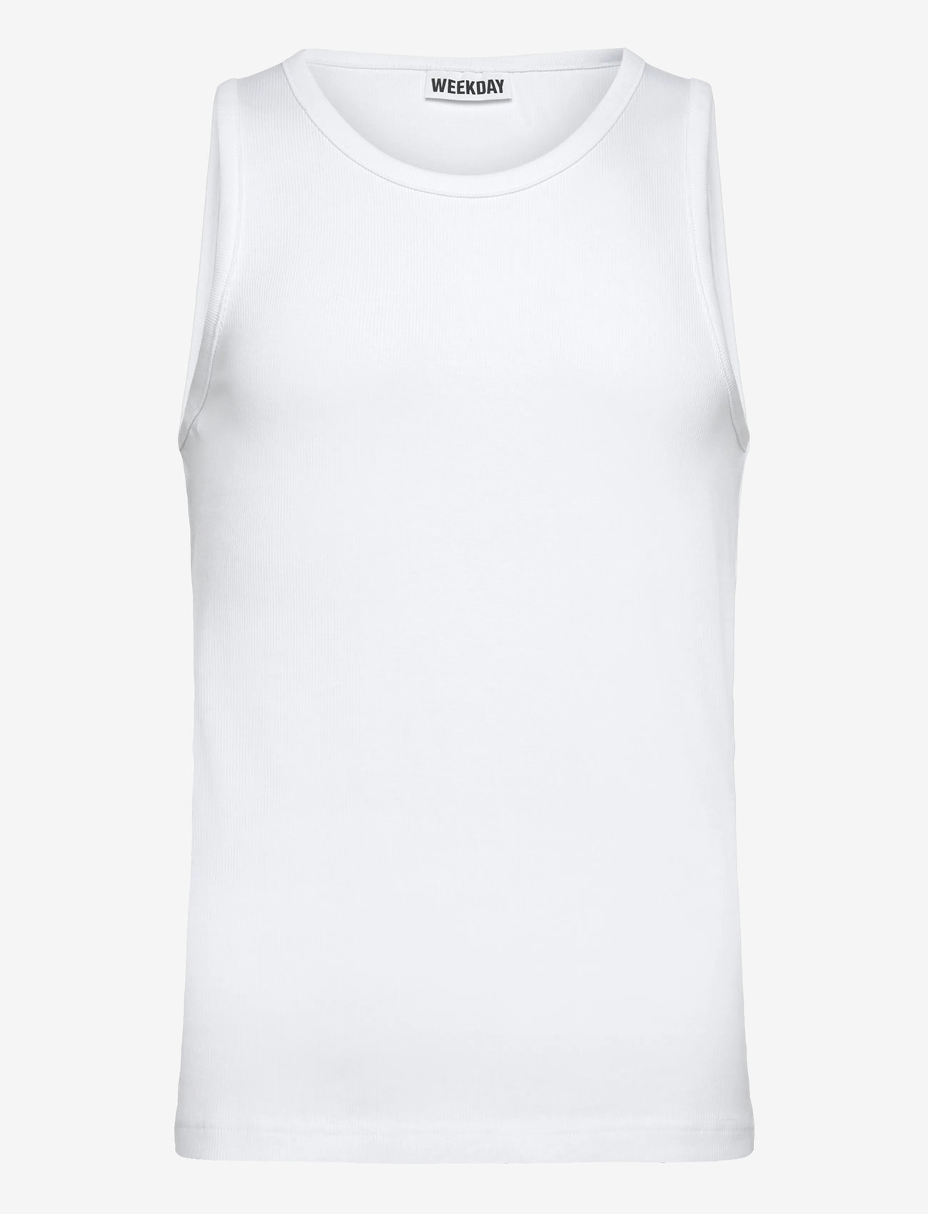 Weekday - Regular Fit Ribbed Tank Top - sleeveless shirts - white - 0