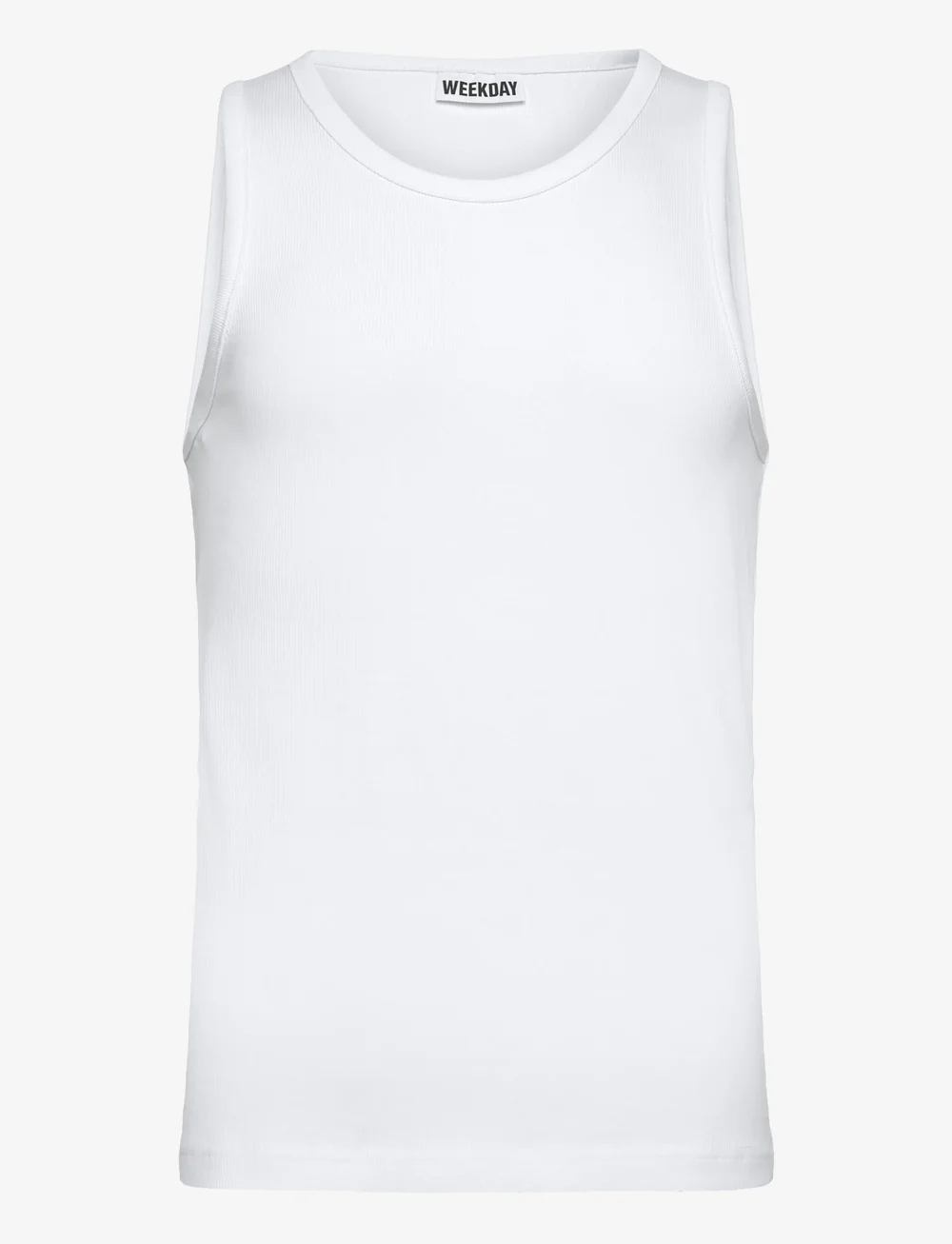 Weekday - Regular Fit Ribbed Tank Top - sleeveless shirts - white - 0