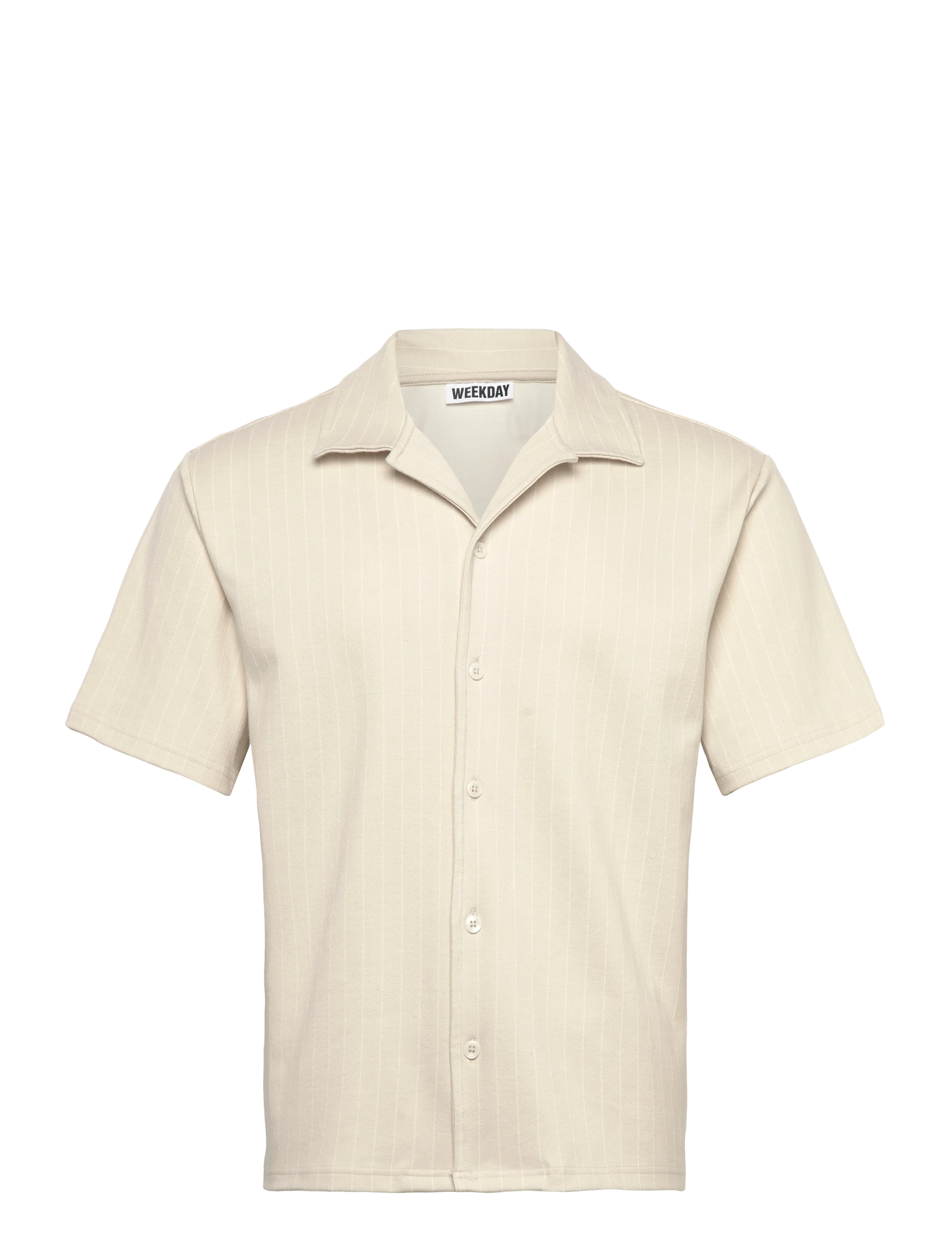 Weekday Textured Short-Sleeved Resort Shirt, XS, Shirts, Beige - Casual Männerswear
