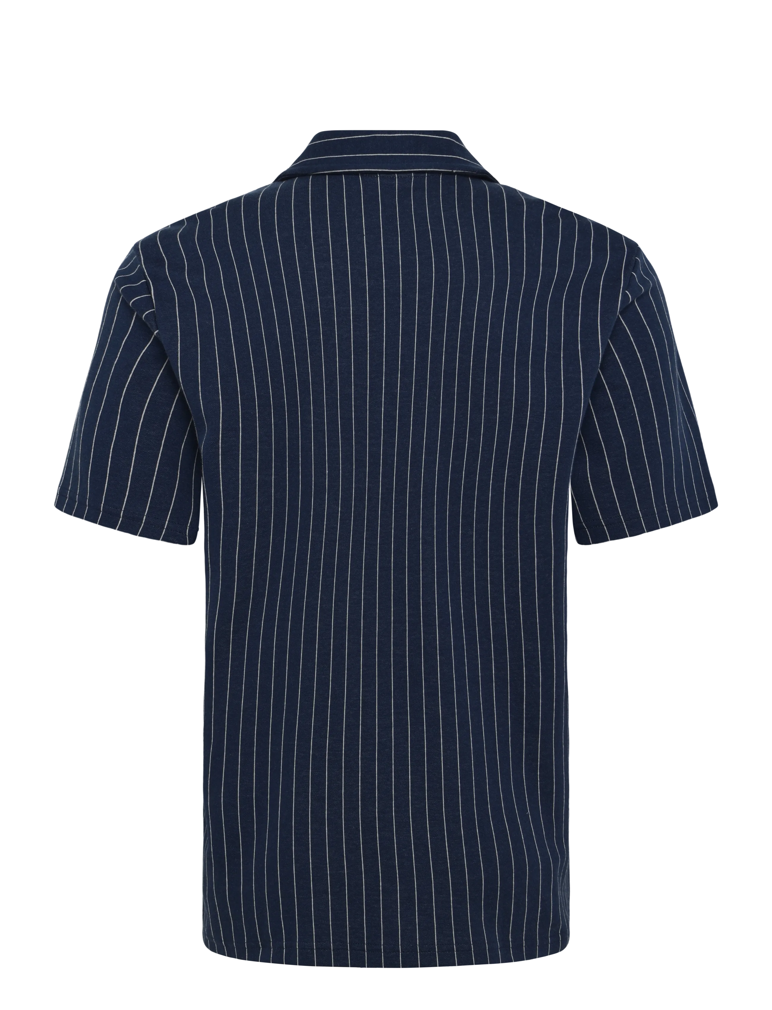 Weekday - Textured Short-Sleeved Resort Shirt - gestreifte hemden - navy pinstripe - 1