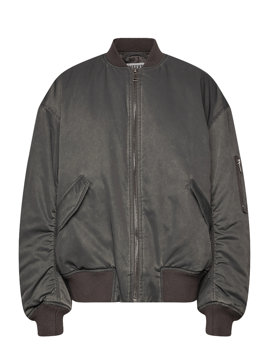 Weekday - Oversized Twill Bomber Jacket - bomber jackets - dark grey washed - 0