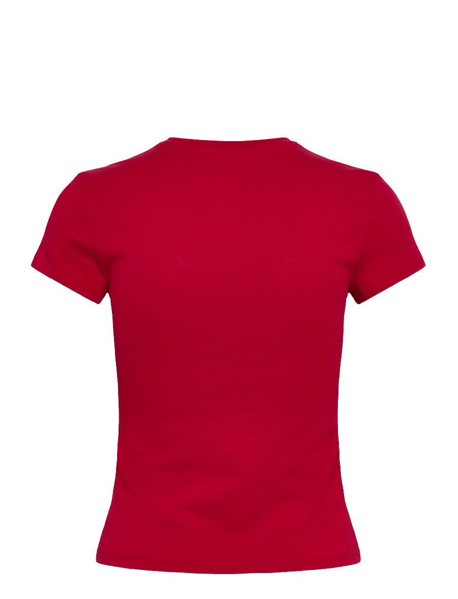 Weekday - Boxy Printed Short-Sleeved T-shirt - t-särgid - red - 1