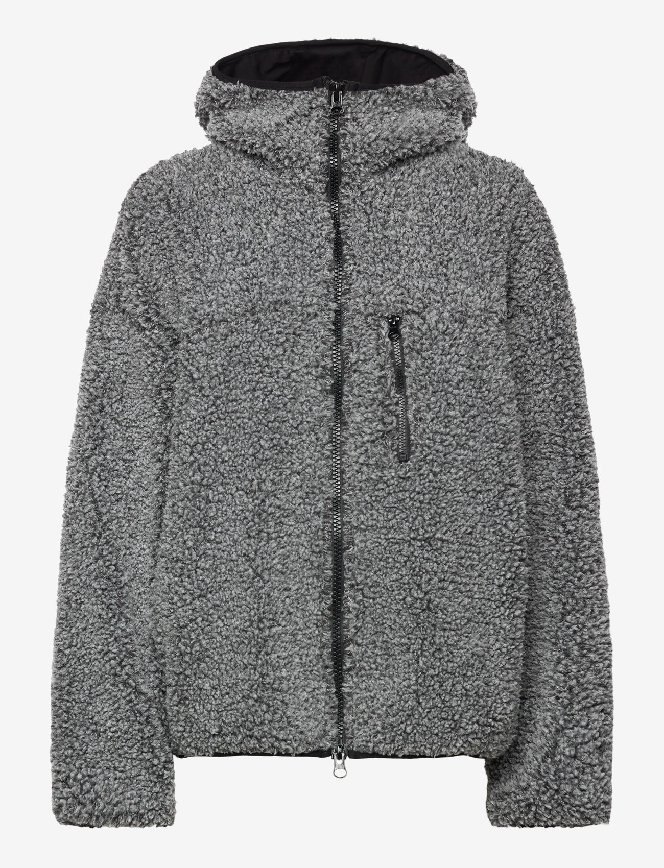 Weekday - Oversized Zip-Up Pile Hoodie - fleecet ja välikerrokset - dark grey melange dark - 0