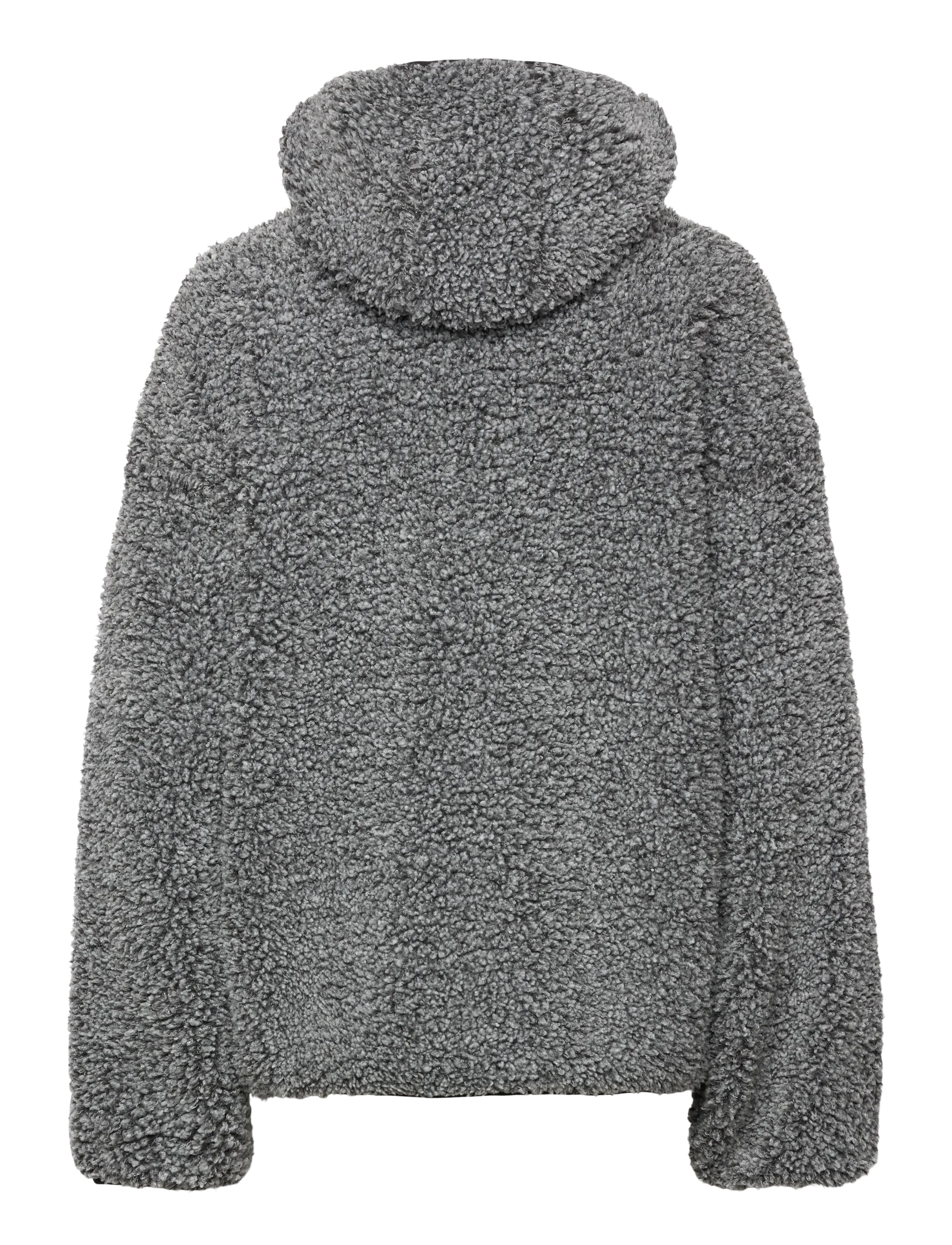 Weekday - Oversized Zip-Up Pile Hoodie - fleece og mellemlag - dark grey melange dark - 1