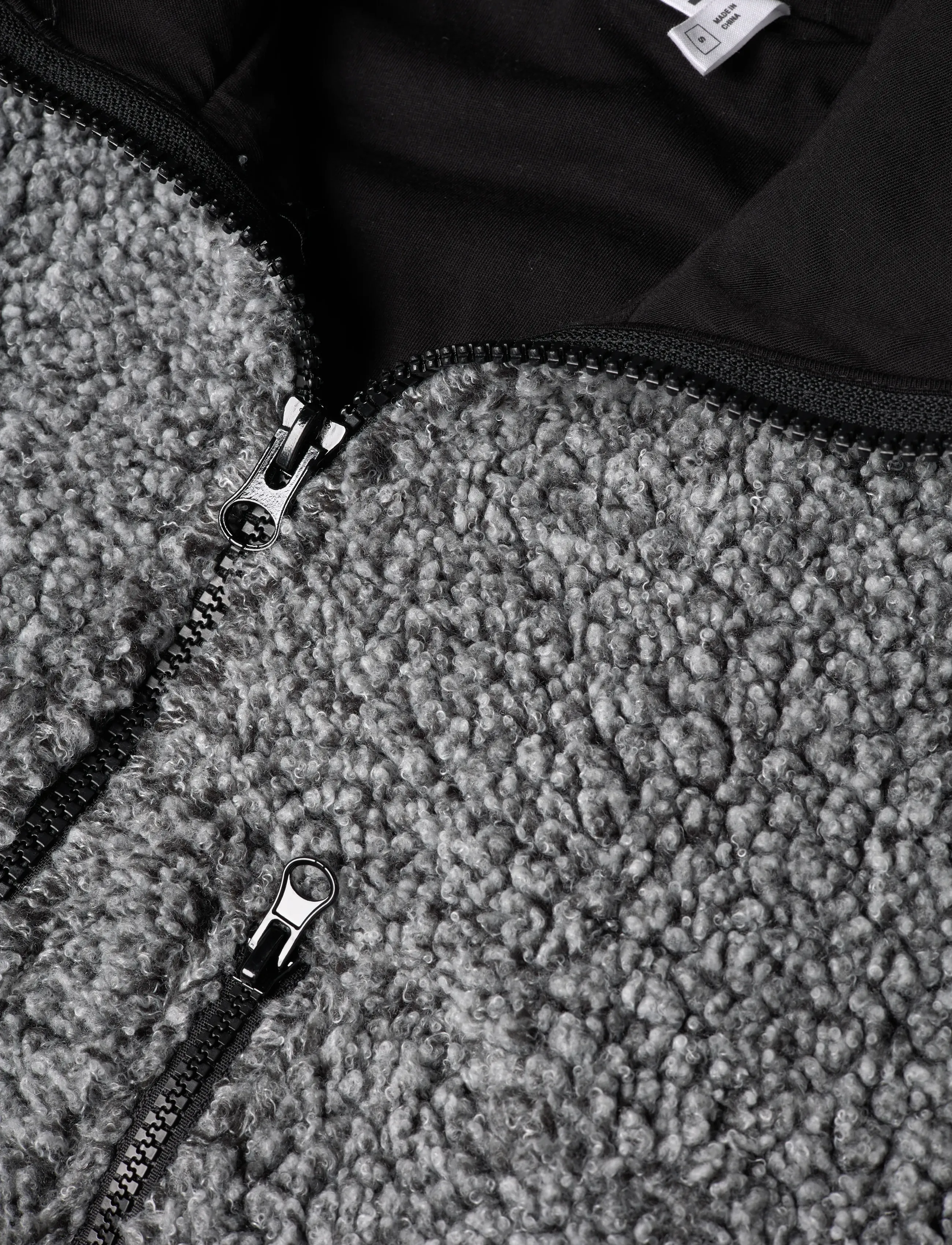 Weekday - Oversized Zip-Up Pile Hoodie - fleece og mellemlag - dark grey melange dark - 2