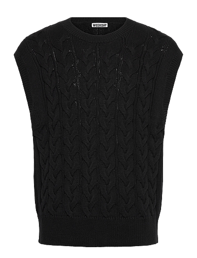 Cable Cotton Vest - Strikveste