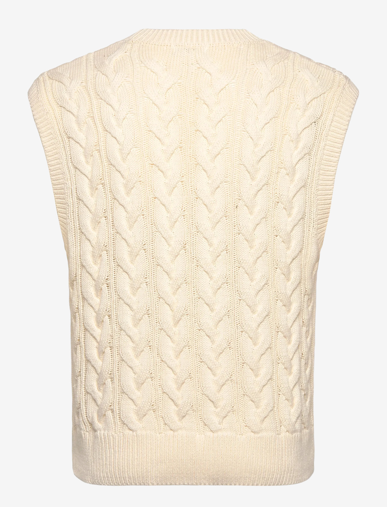 Weekday - Cable Cotton Vest - strikveste - off white - 1