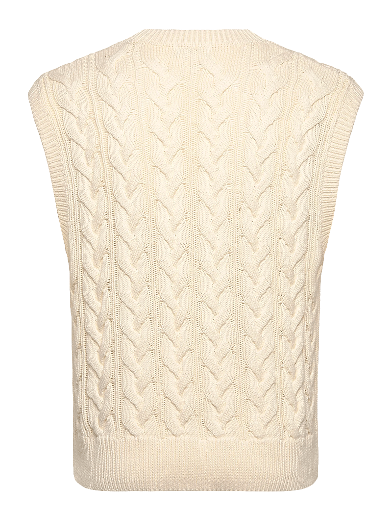 Weekday - Cable Cotton Vest - strikveste - off white - 1