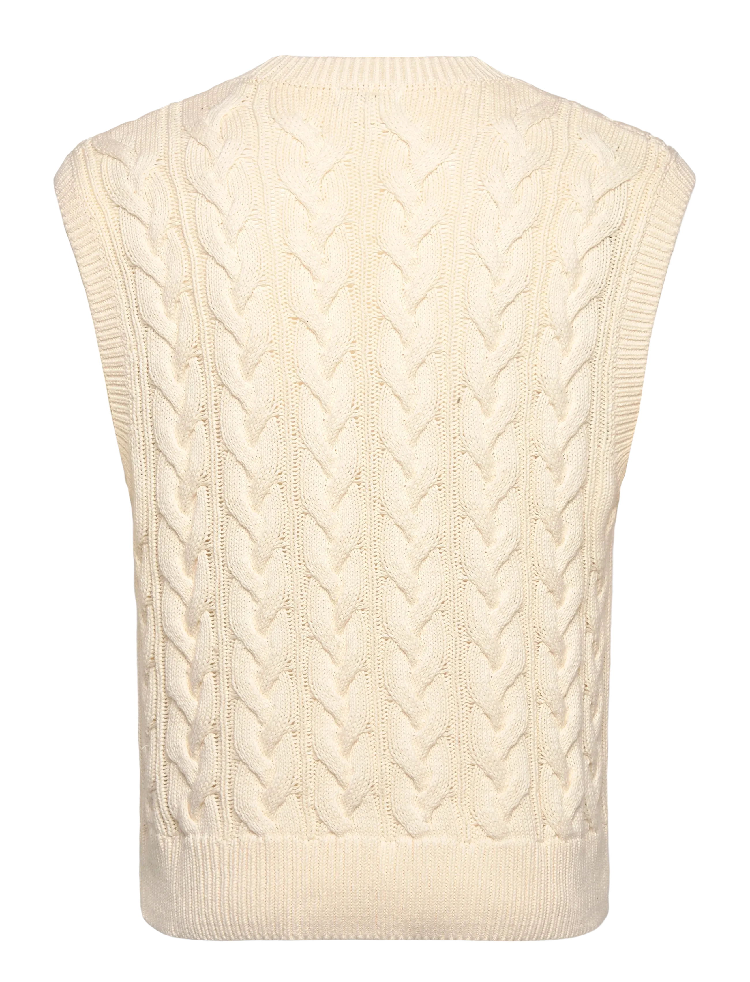 Weekday - Cable Cotton Vest - kamizelki z dzianiny - off white - 1