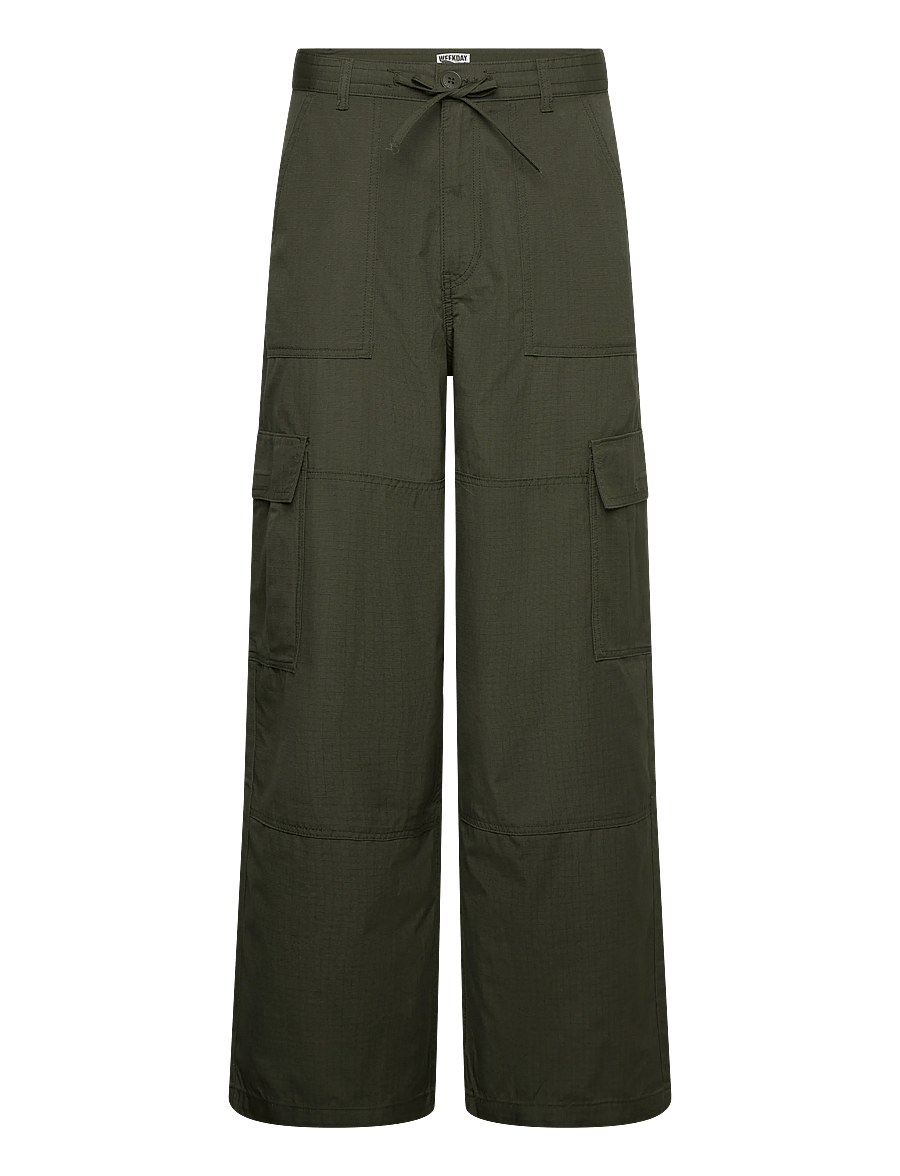 Weekday - Loose Cargo Trousers - cargohose - khaki green dark - 0