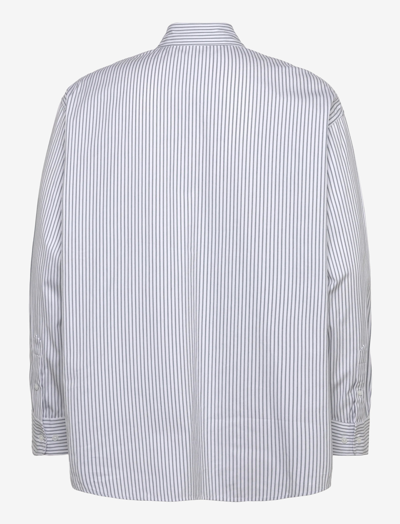 Weekday - Oversized Long Sleeve Shirt - stribede skjorter - blue dusty light - 1