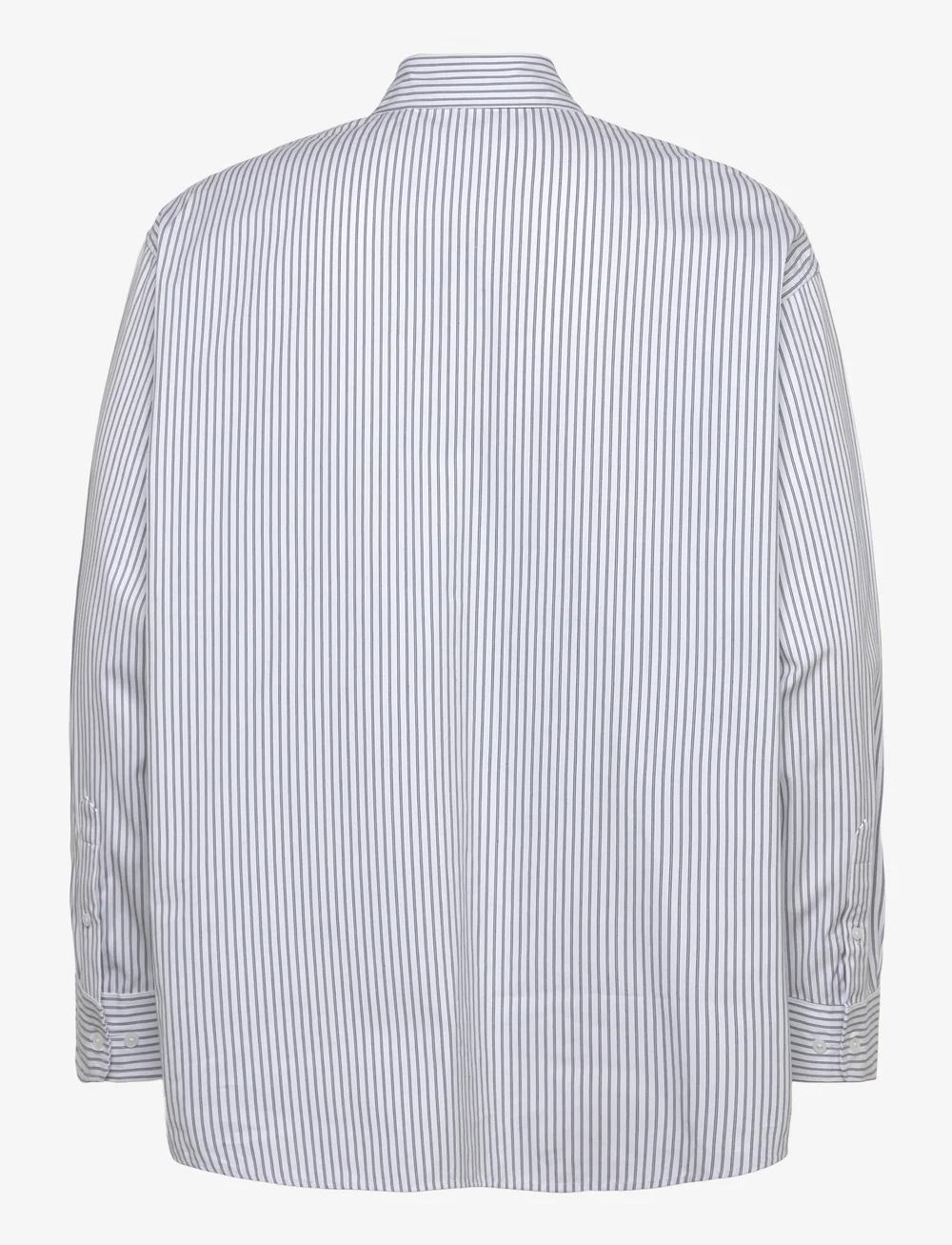 Weekday - Oversized Long Sleeve Shirt - striped shirts - blue dusty light - 1
