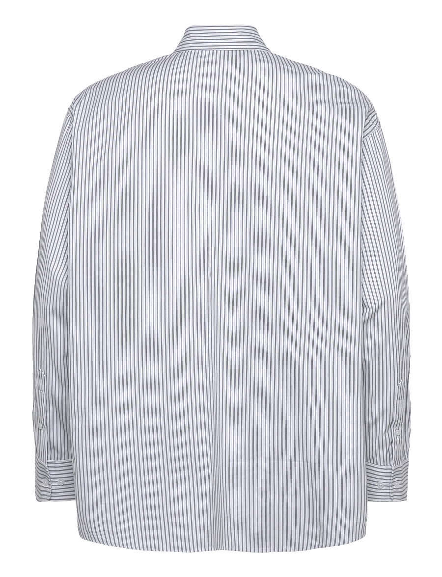 Weekday - Oversized Long Sleeve Shirt - gestreifte hemden - blue dusty light - 1