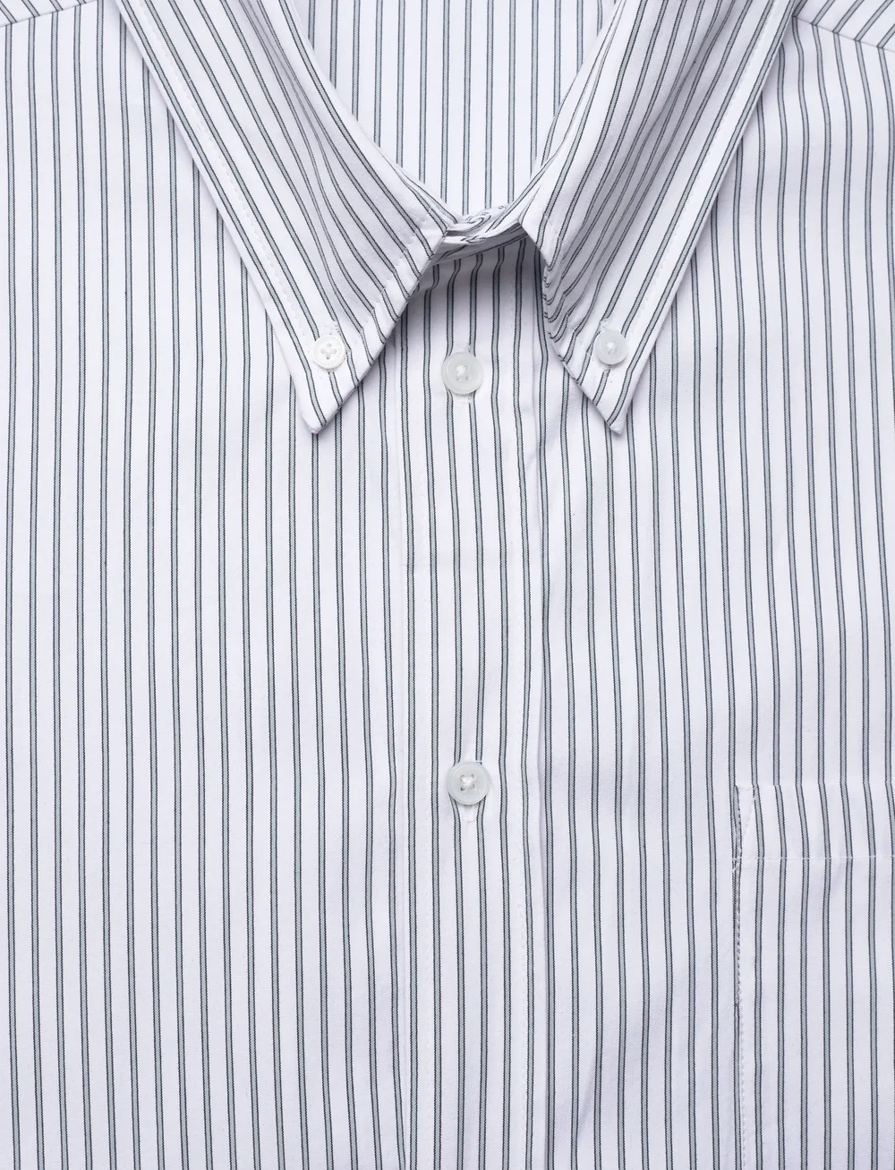 Weekday - Oversized Long Sleeve Shirt - striped shirts - blue dusty light - 2