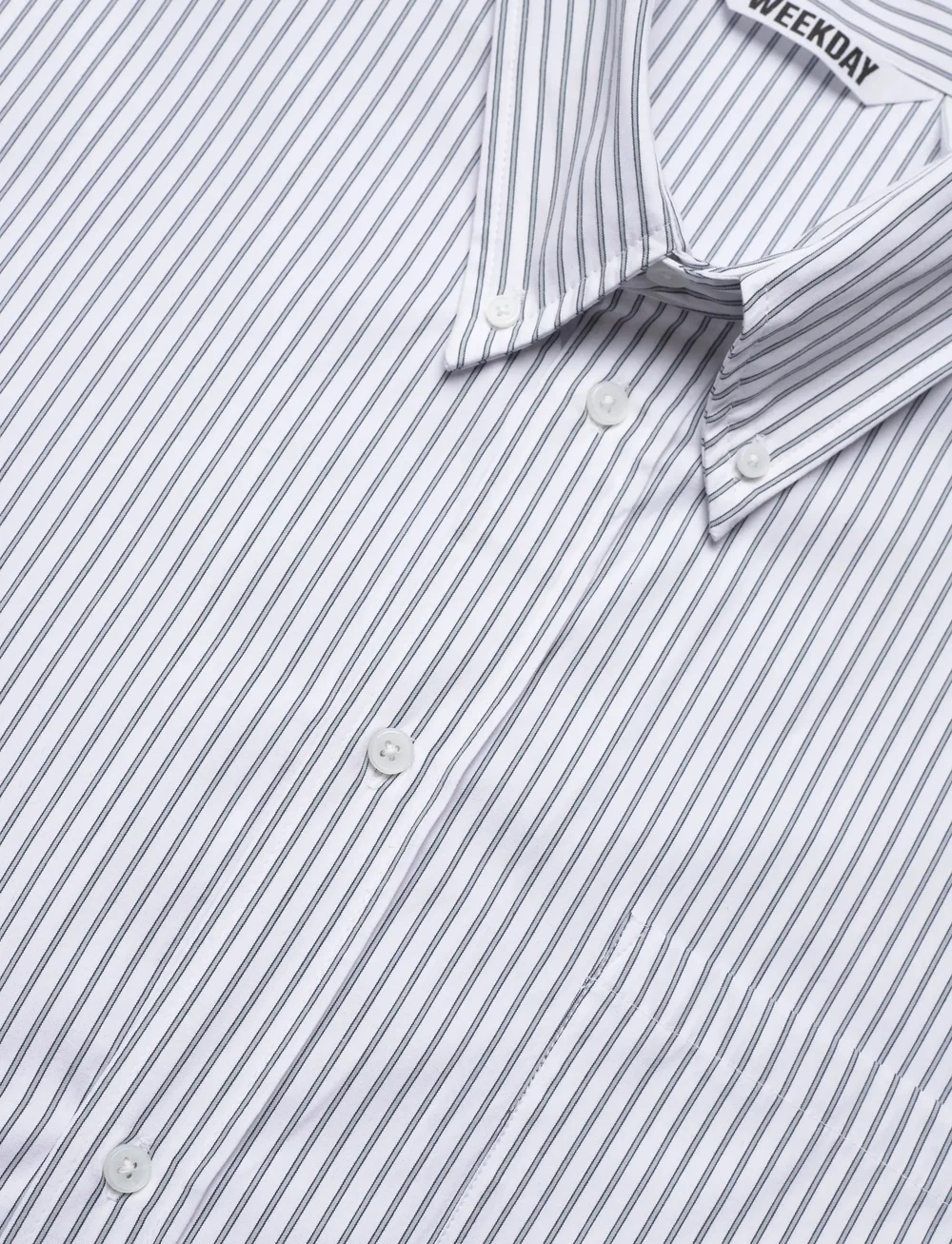 Weekday - Oversized Long Sleeve Shirt - striped shirts - blue dusty light - 3