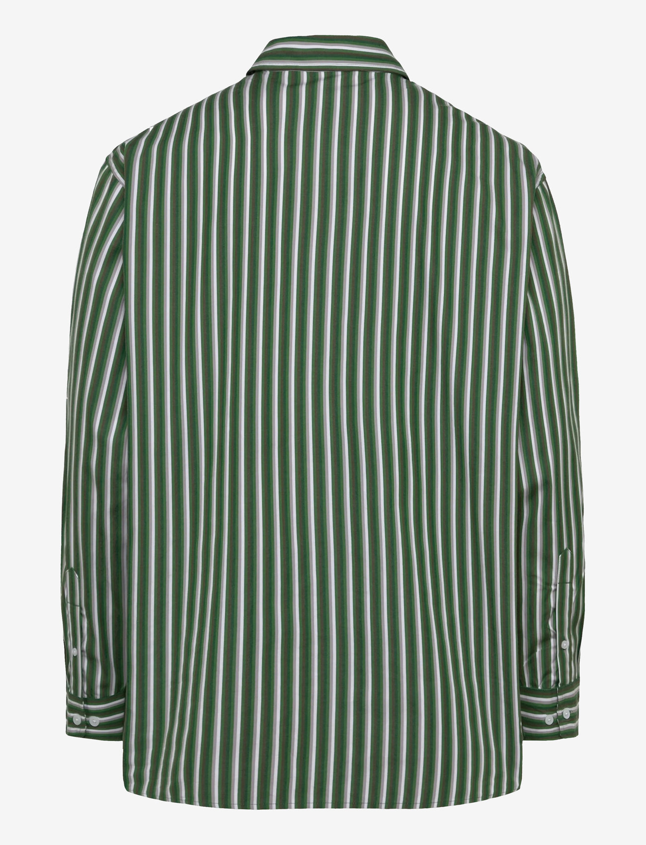 Weekday - Oversized Long Sleeve Shirt - randiga skjortor - green dark - 1