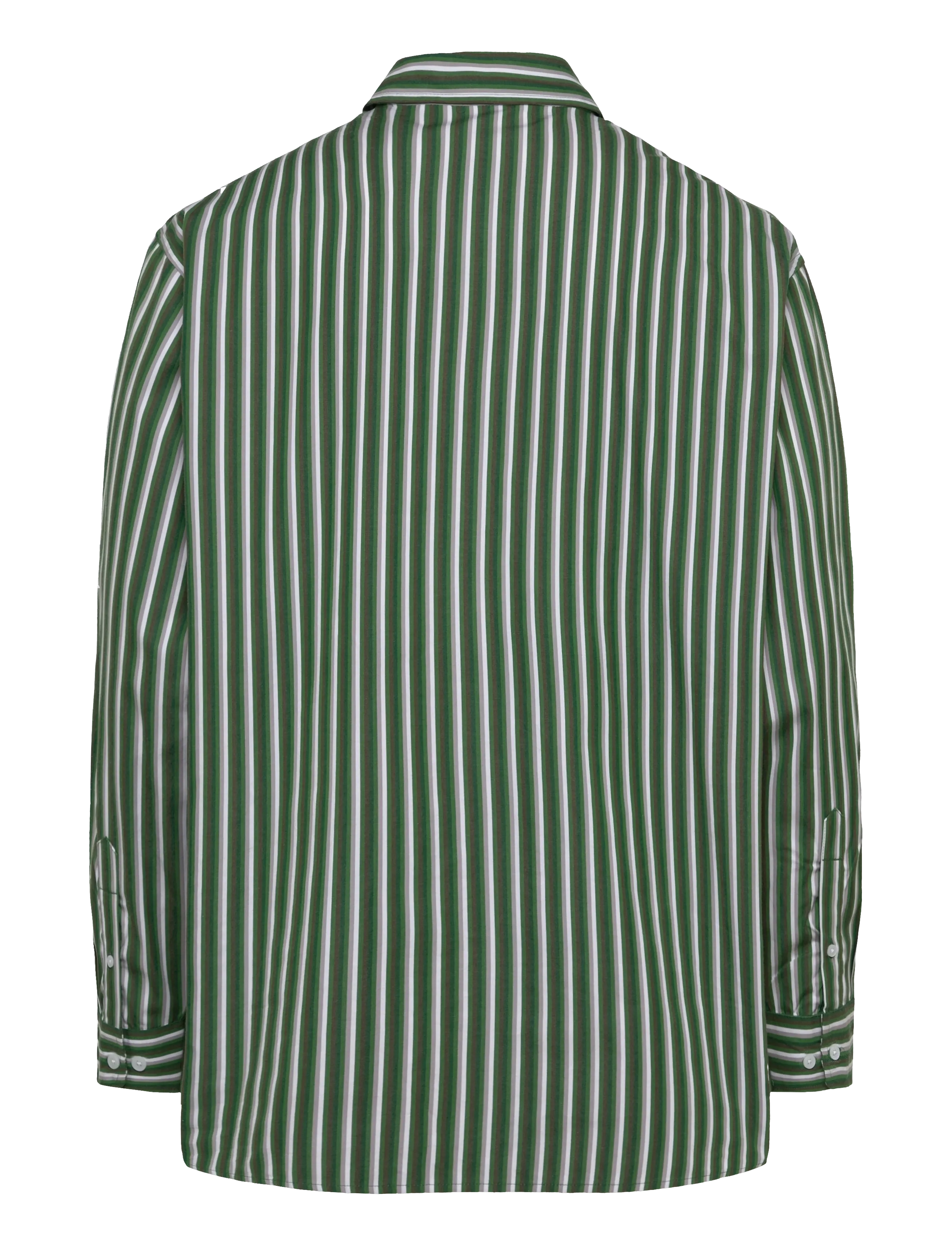 Weekday - Oversized Long Sleeve Shirt - gestreifte hemden - green dark - 1